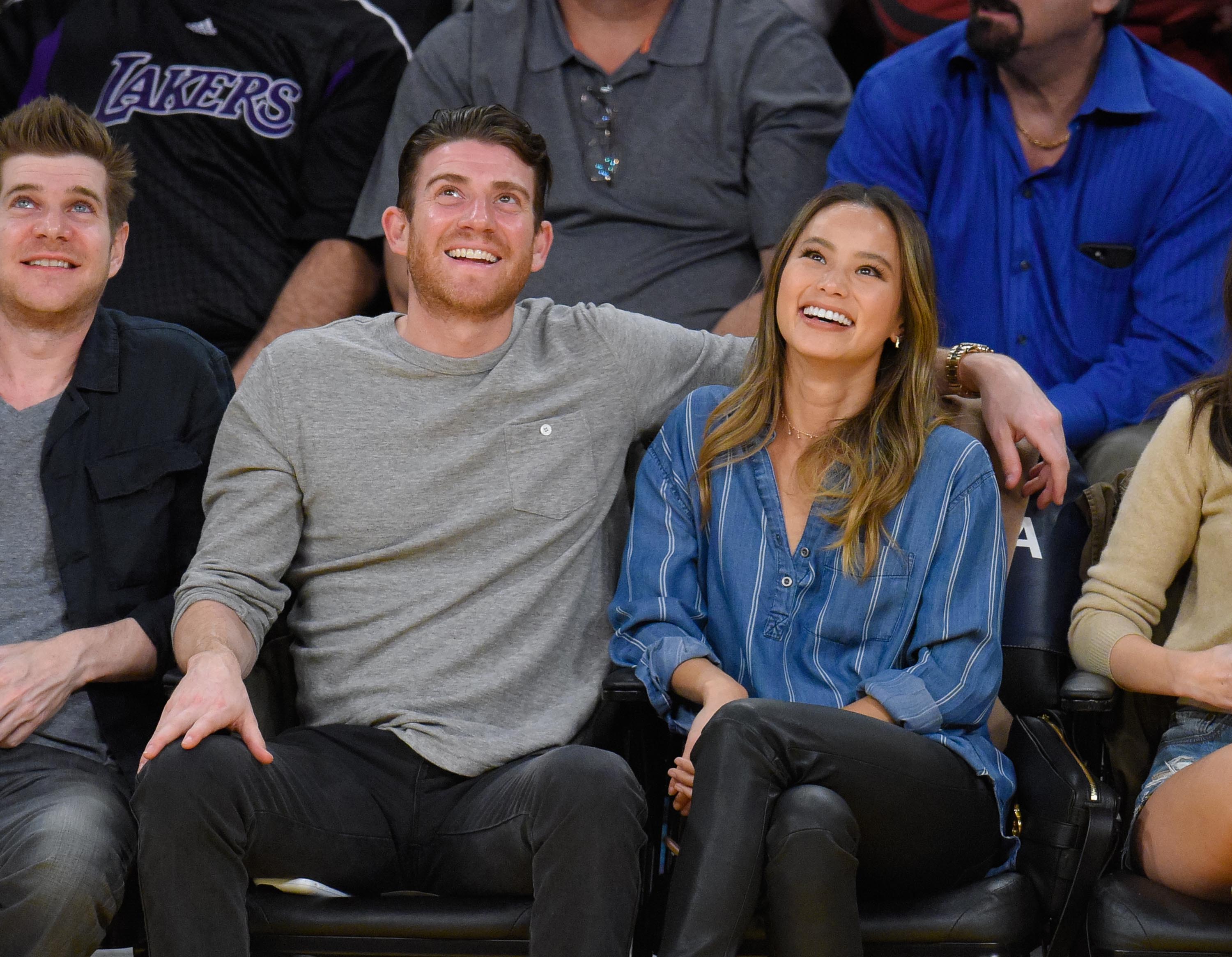 Jamie Chung attends a basketball game