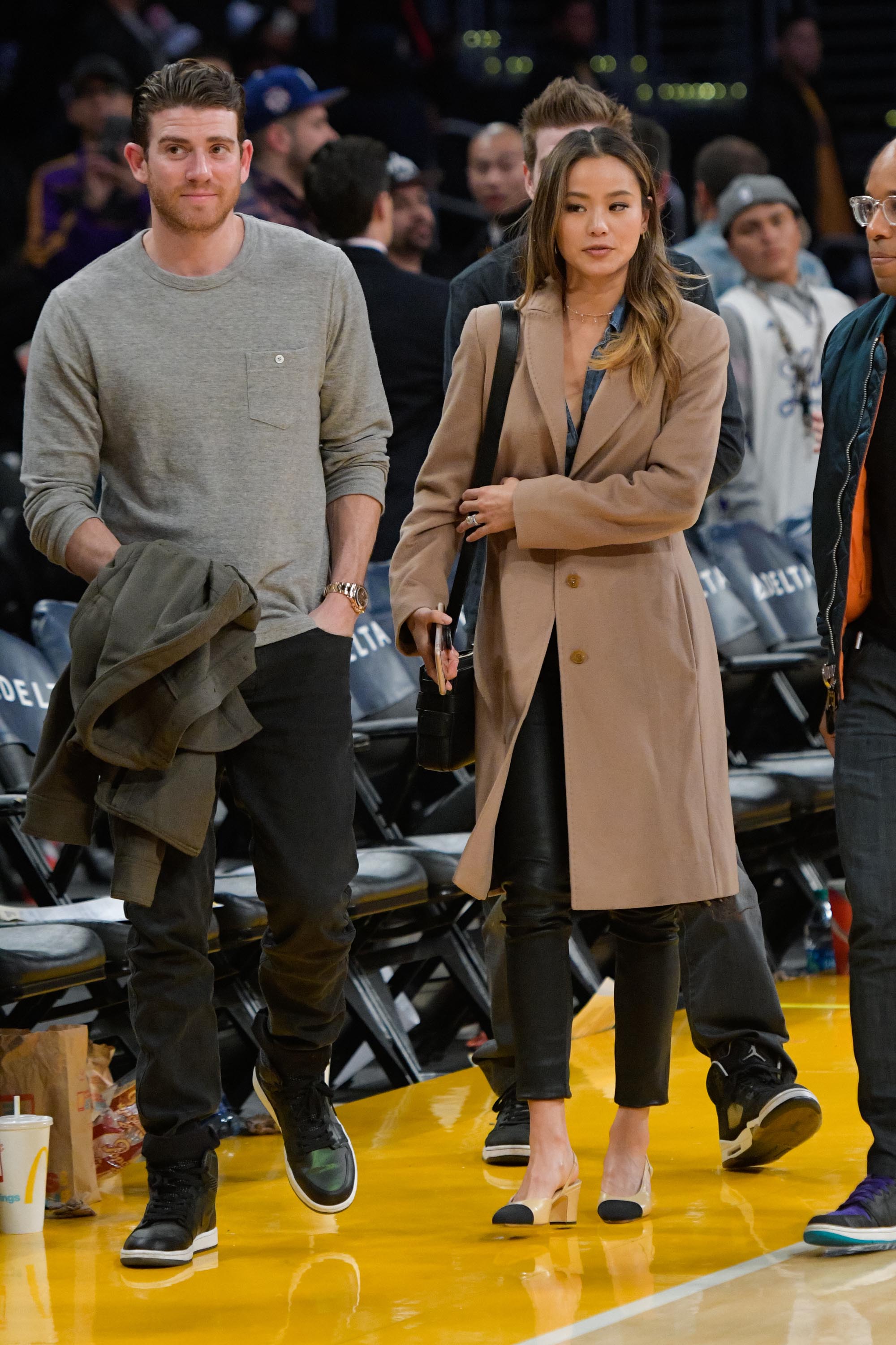 Jamie Chung attends a basketball game