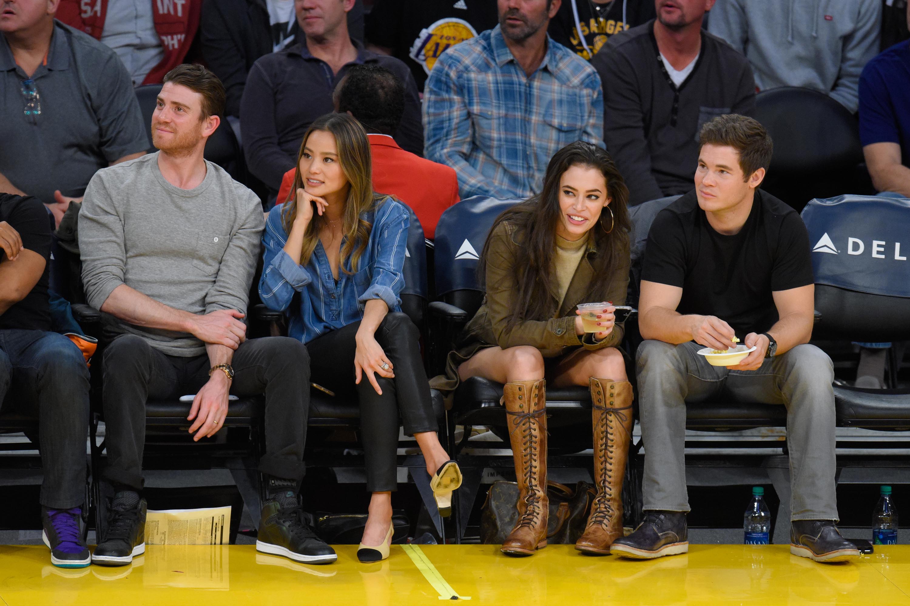 Jamie Chung attends a basketball game