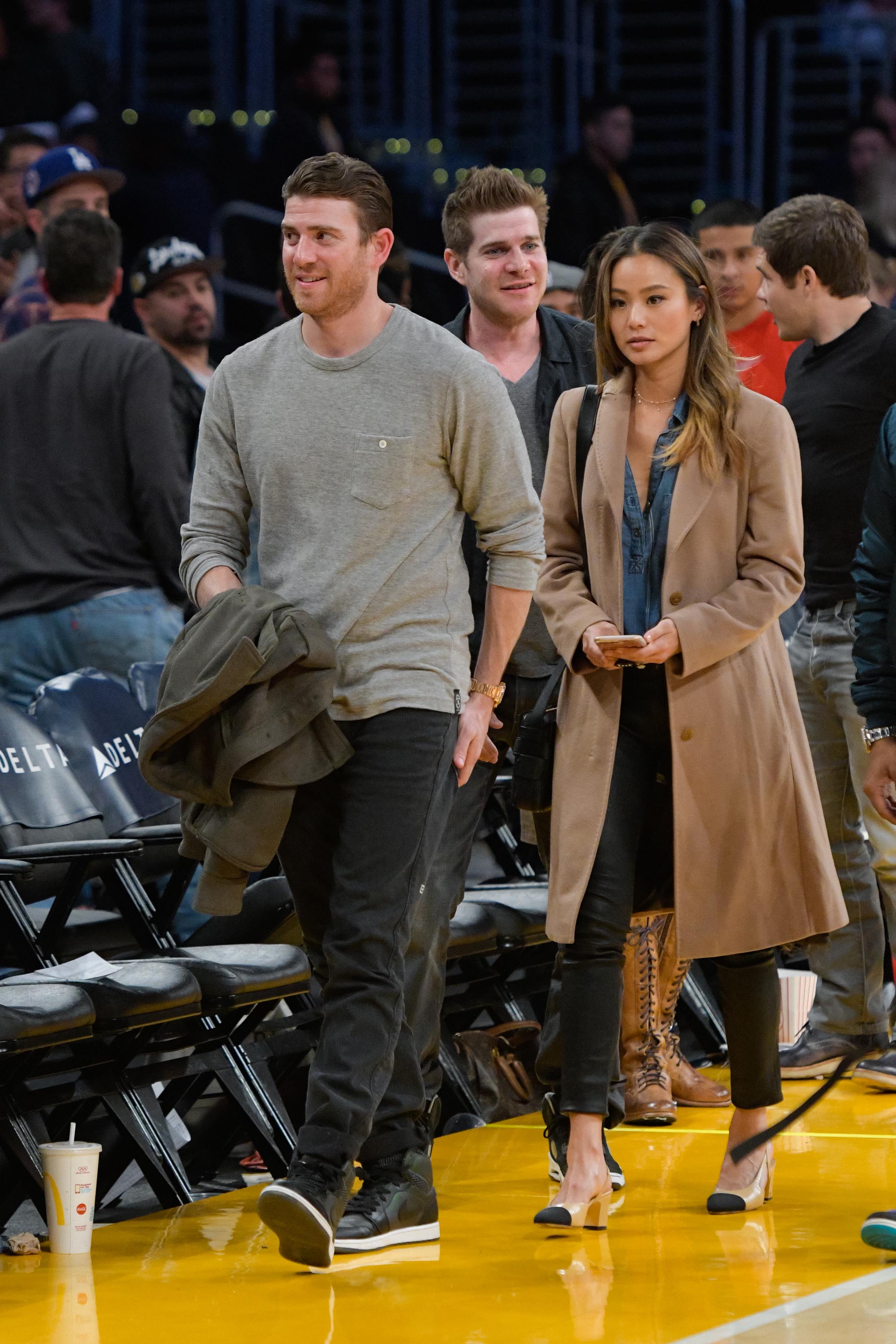 Jamie Chung attends a basketball game