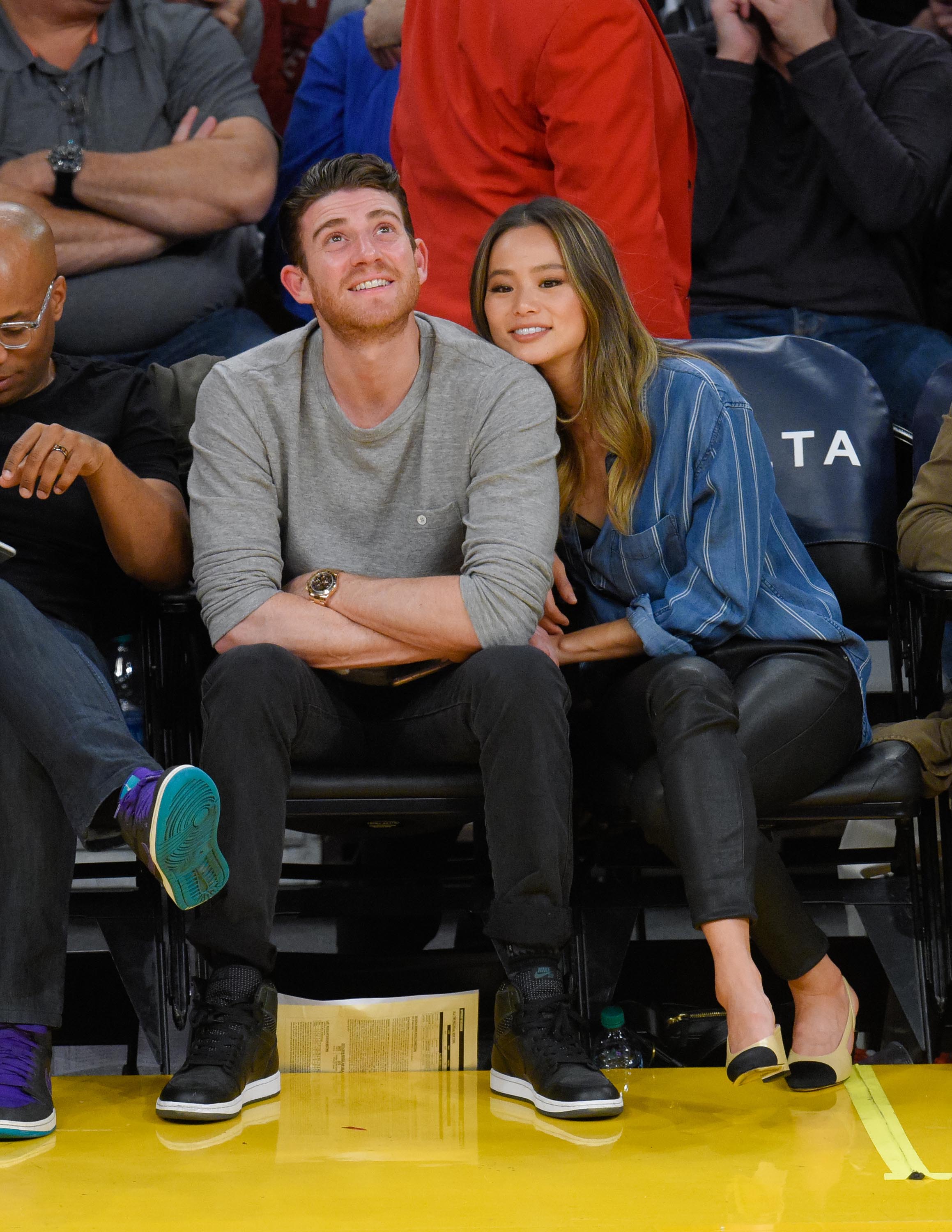 Jamie Chung attends a basketball game