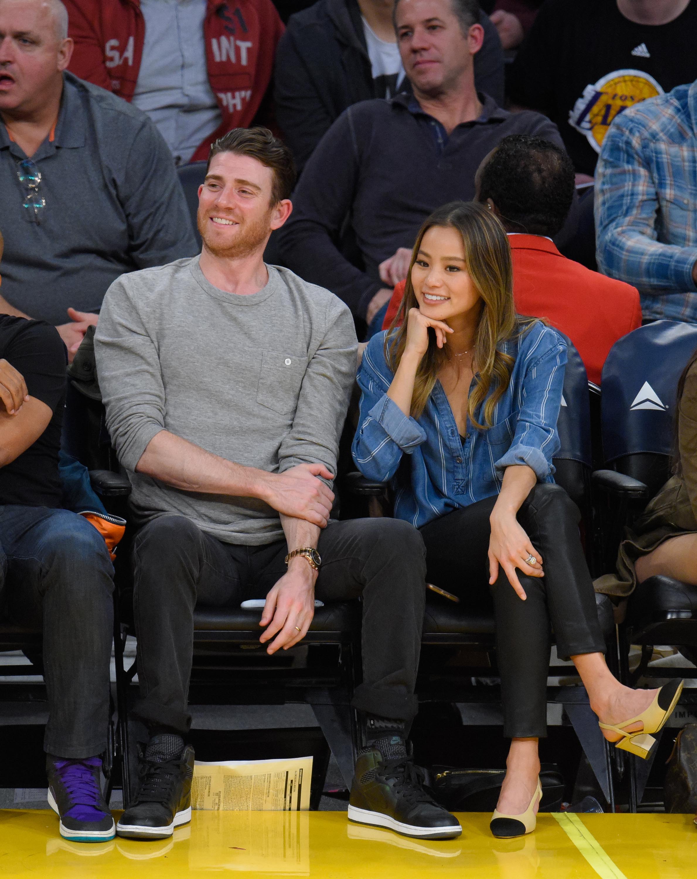 Jamie Chung attends a basketball game