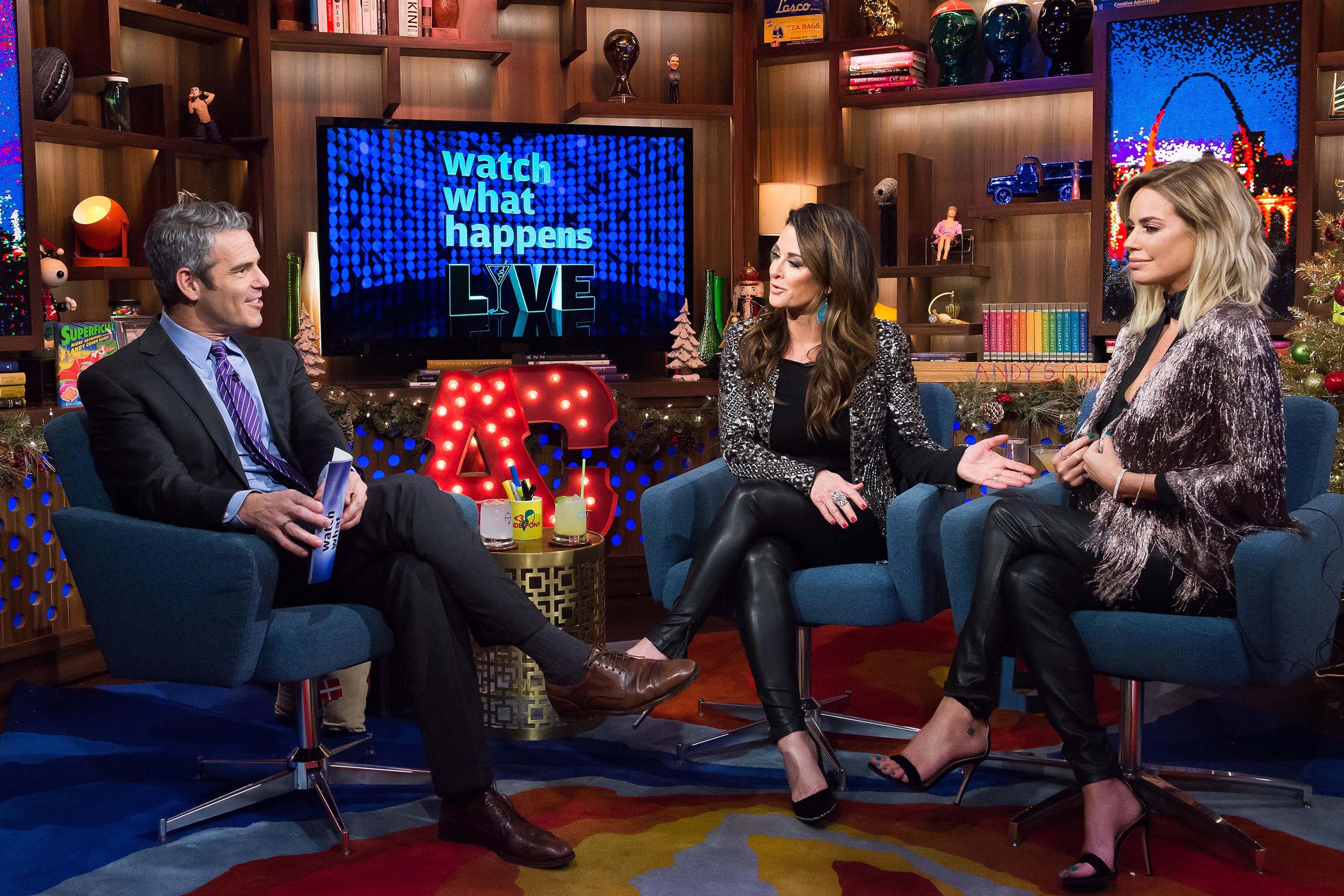 Kyle Richards and Caroline Stanbury at Watch What Happens Live