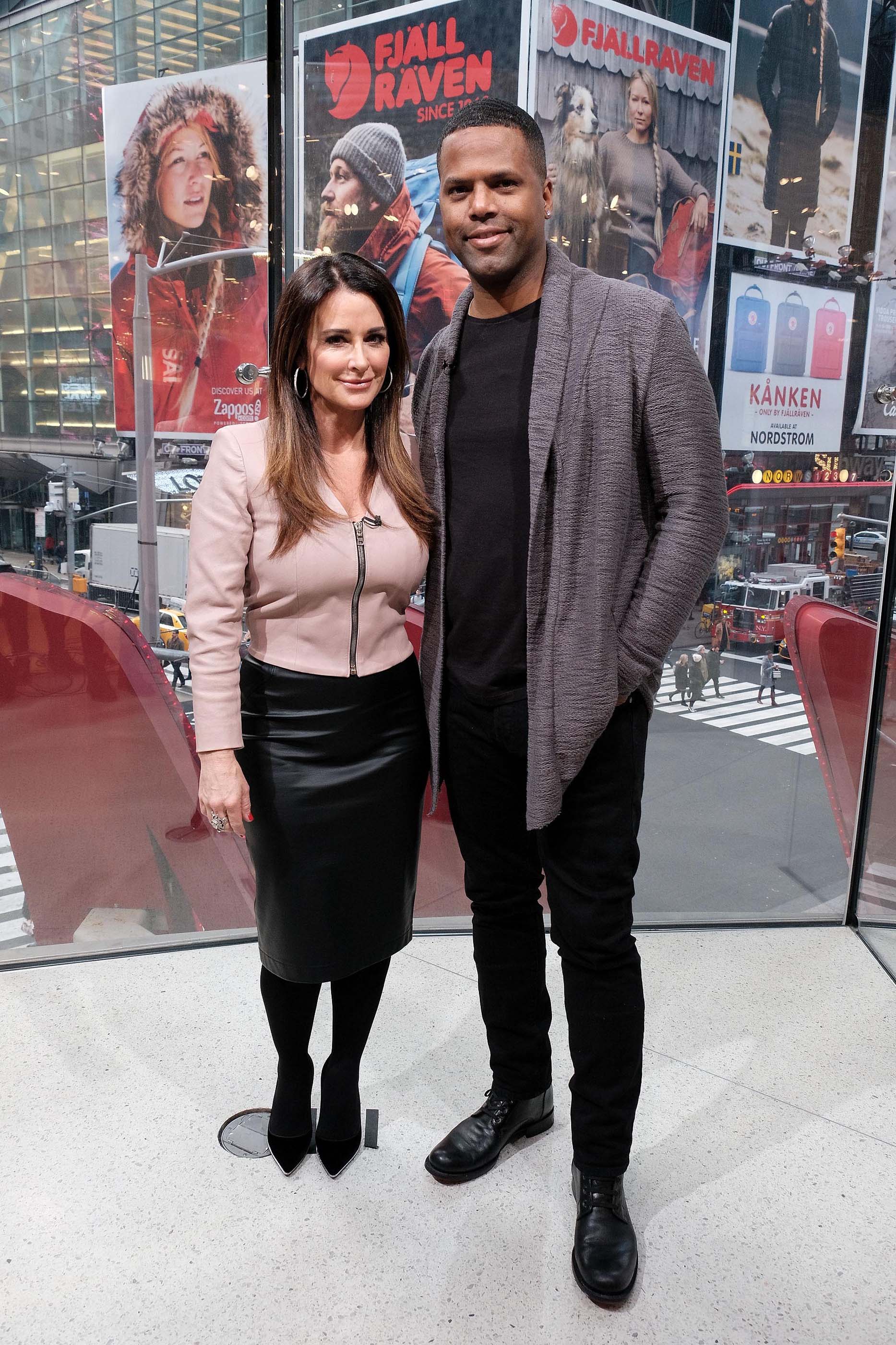 Kyle Richards visits Extra at their New York studios