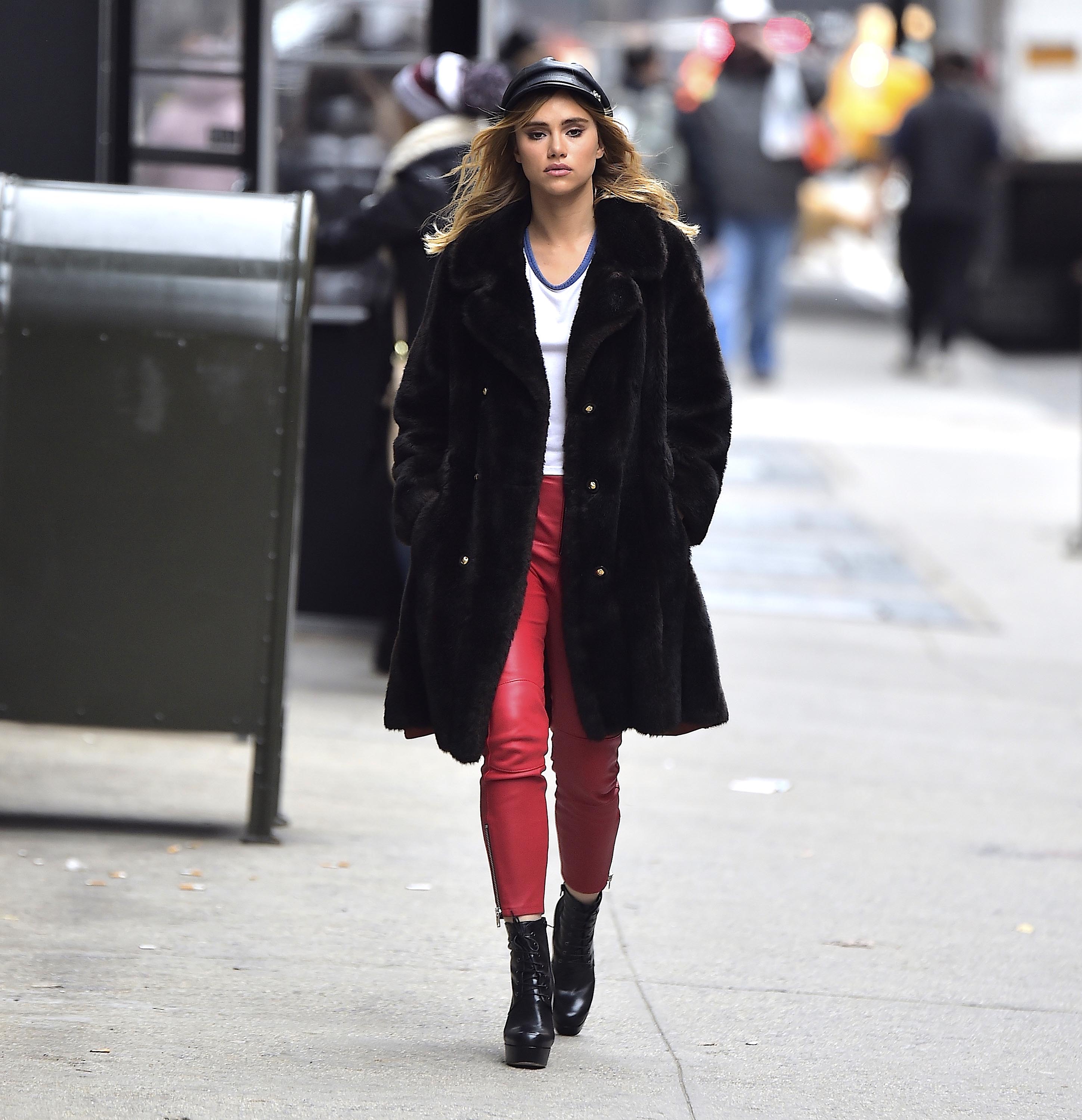 Suki Waterhouse is seen in Soho