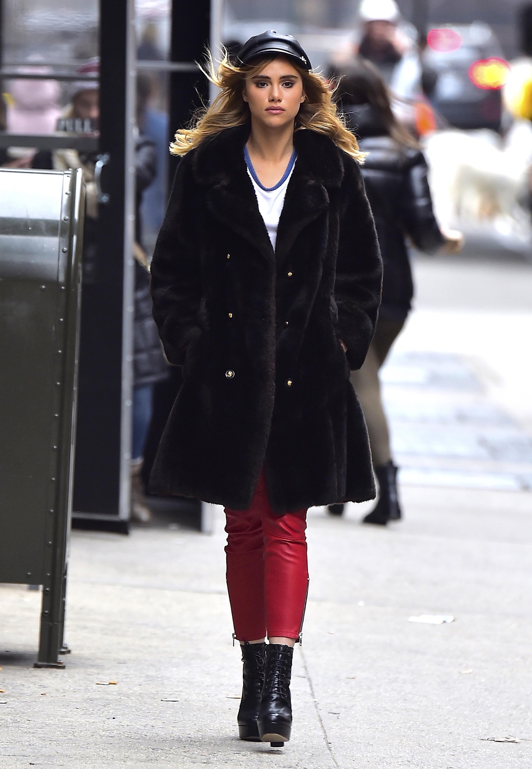 Suki Waterhouse is seen in Soho