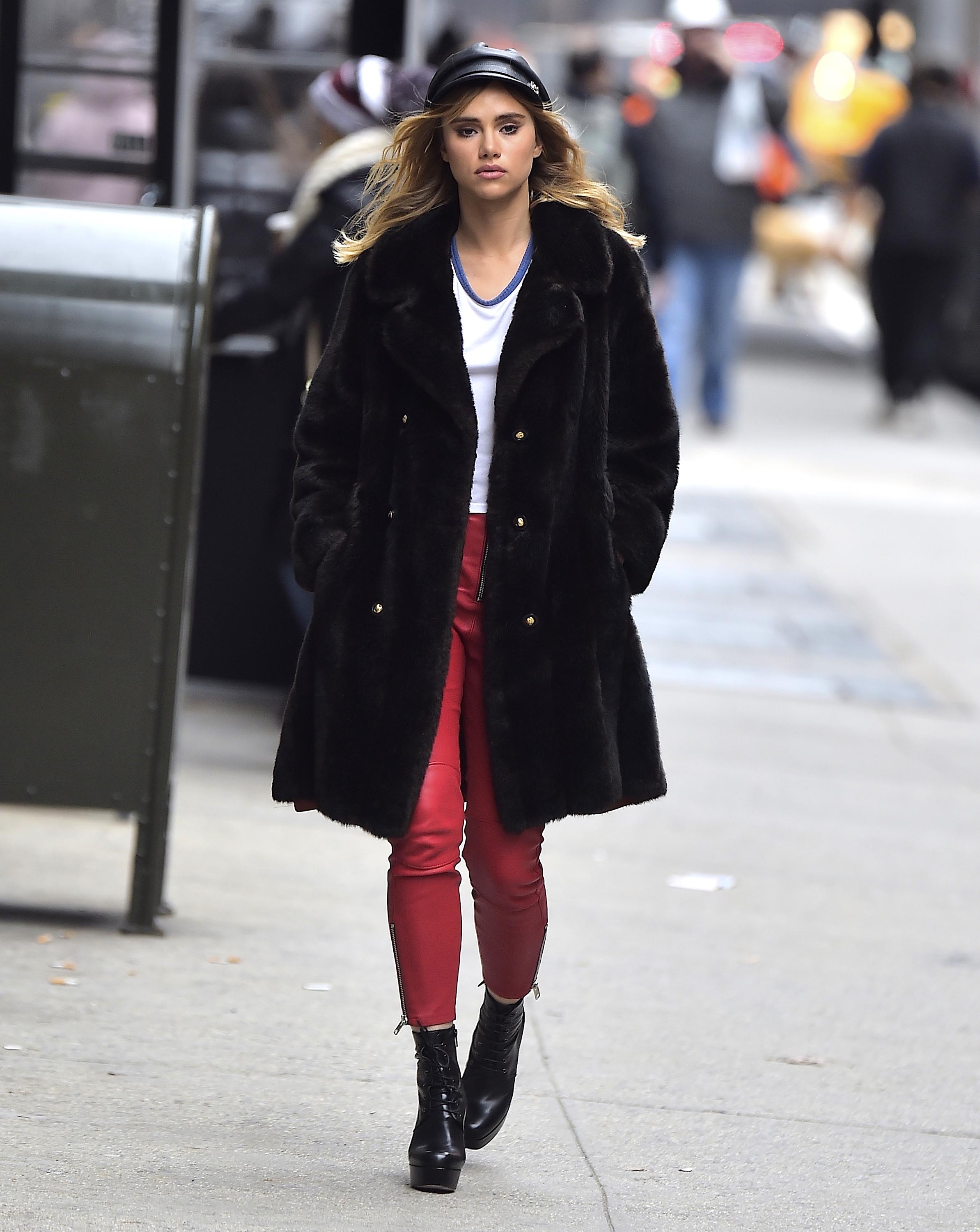 Suki Waterhouse is seen in Soho