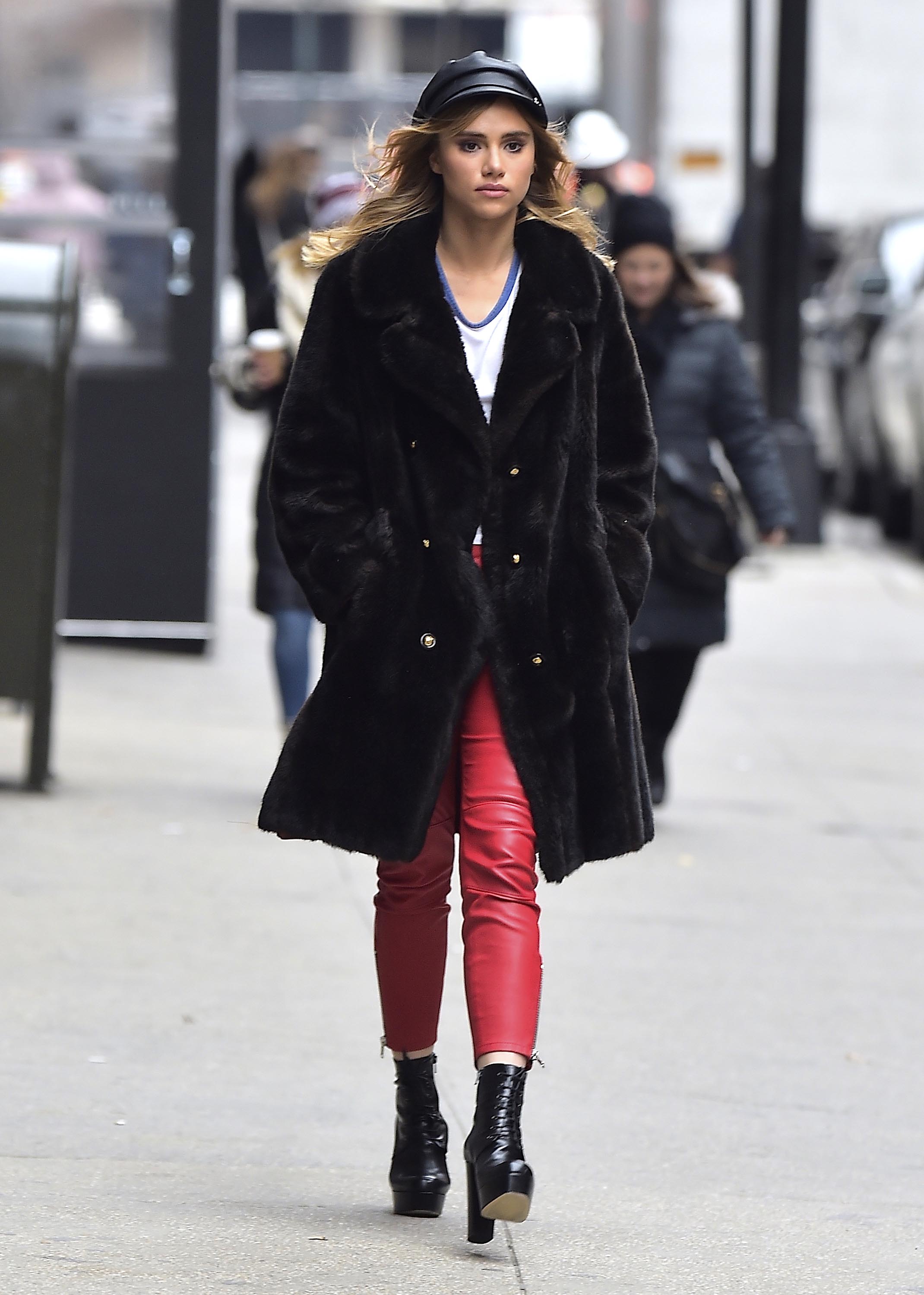 Suki Waterhouse is seen in Soho