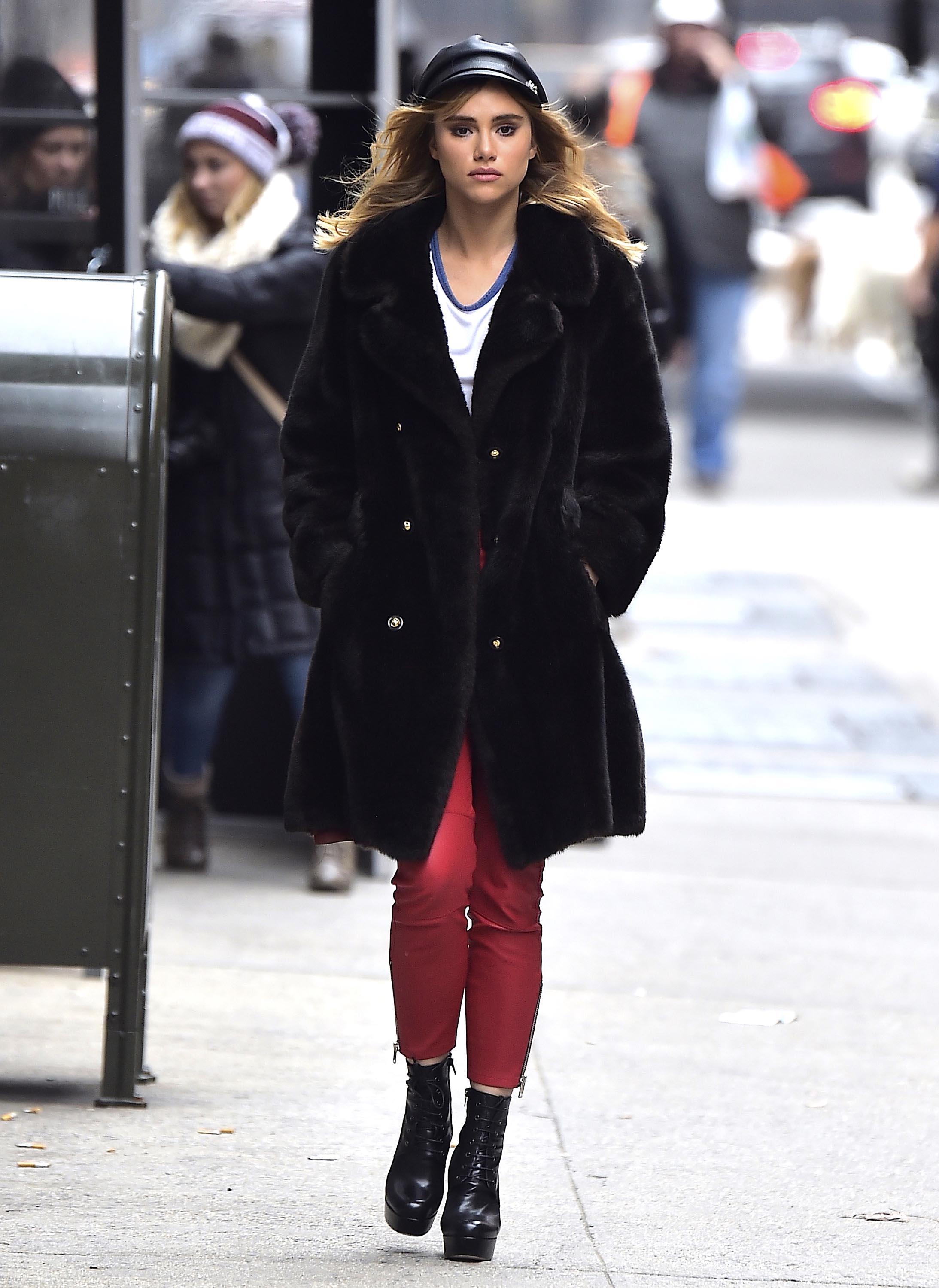 Suki Waterhouse is seen in Soho