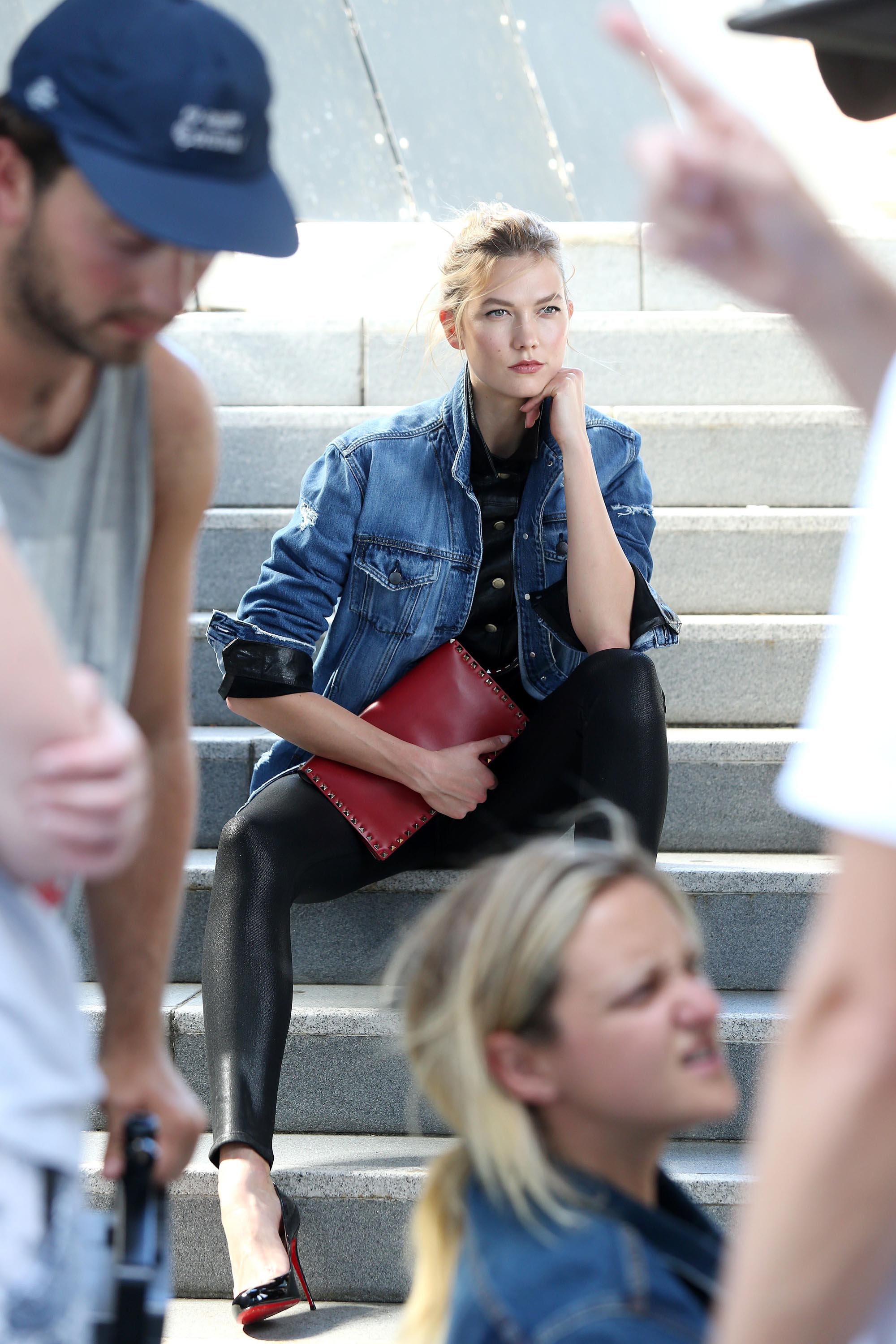 Karlie Kloss - David Jones advert on set filming