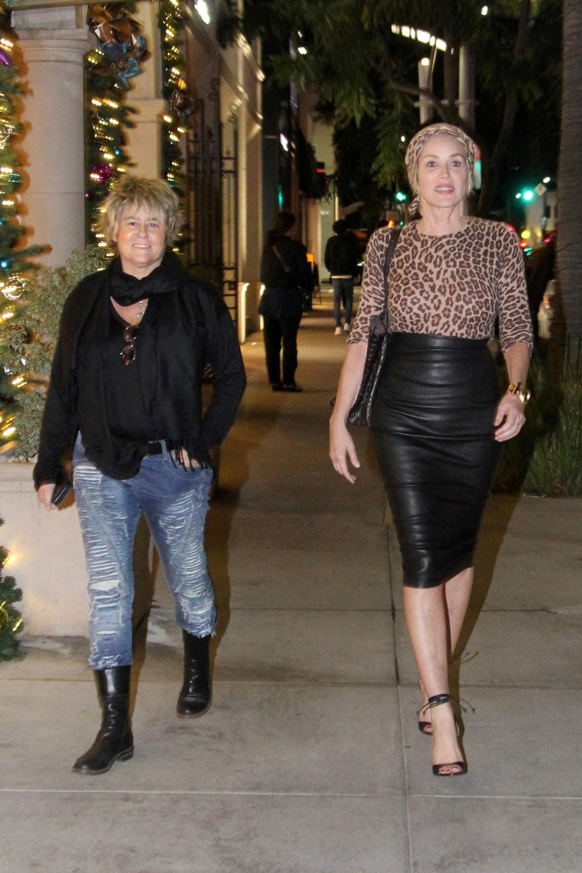 Sharon Stone dinner with a friend