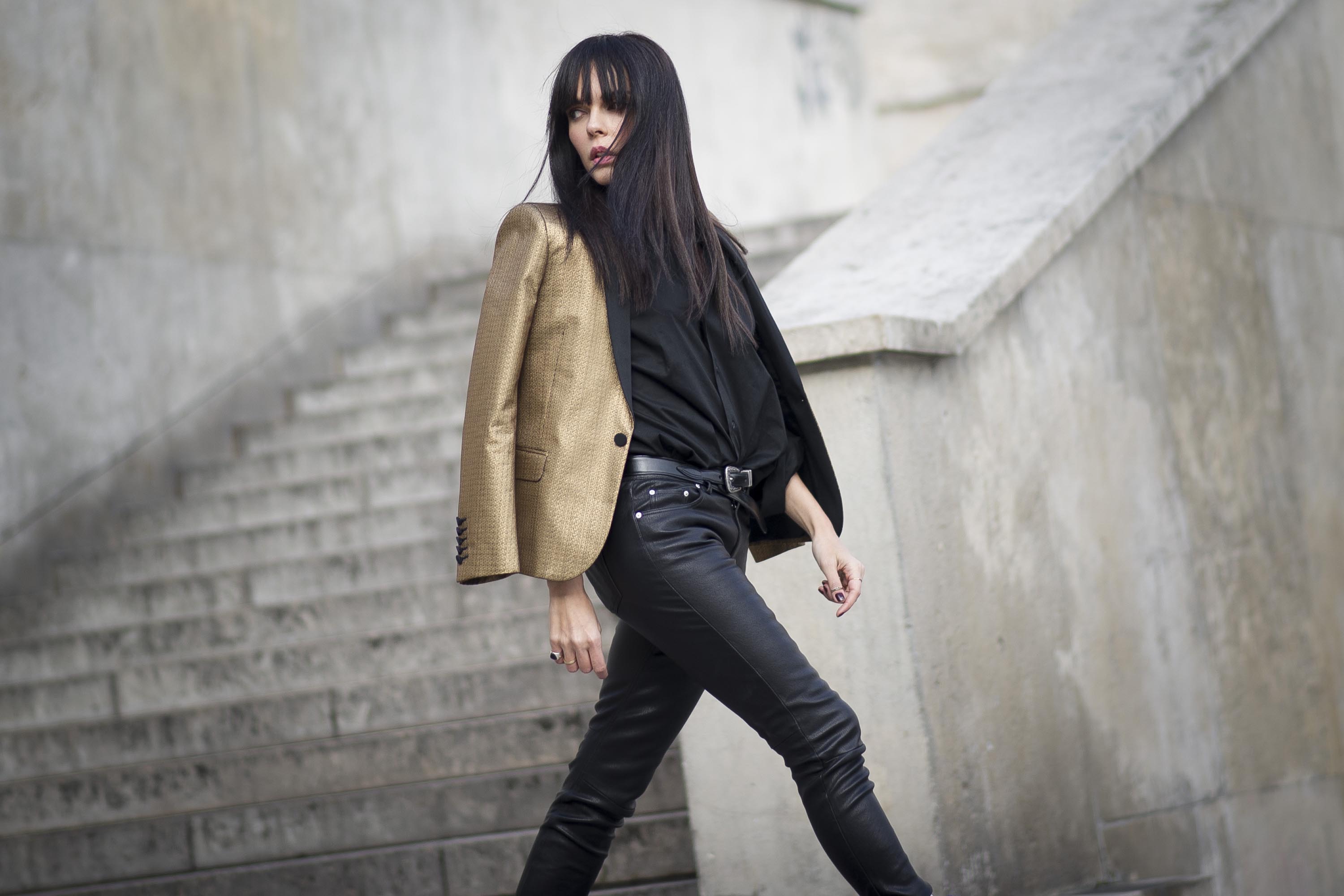 Evangelie Smyrniotaki Street Style at Paris Fashion Week