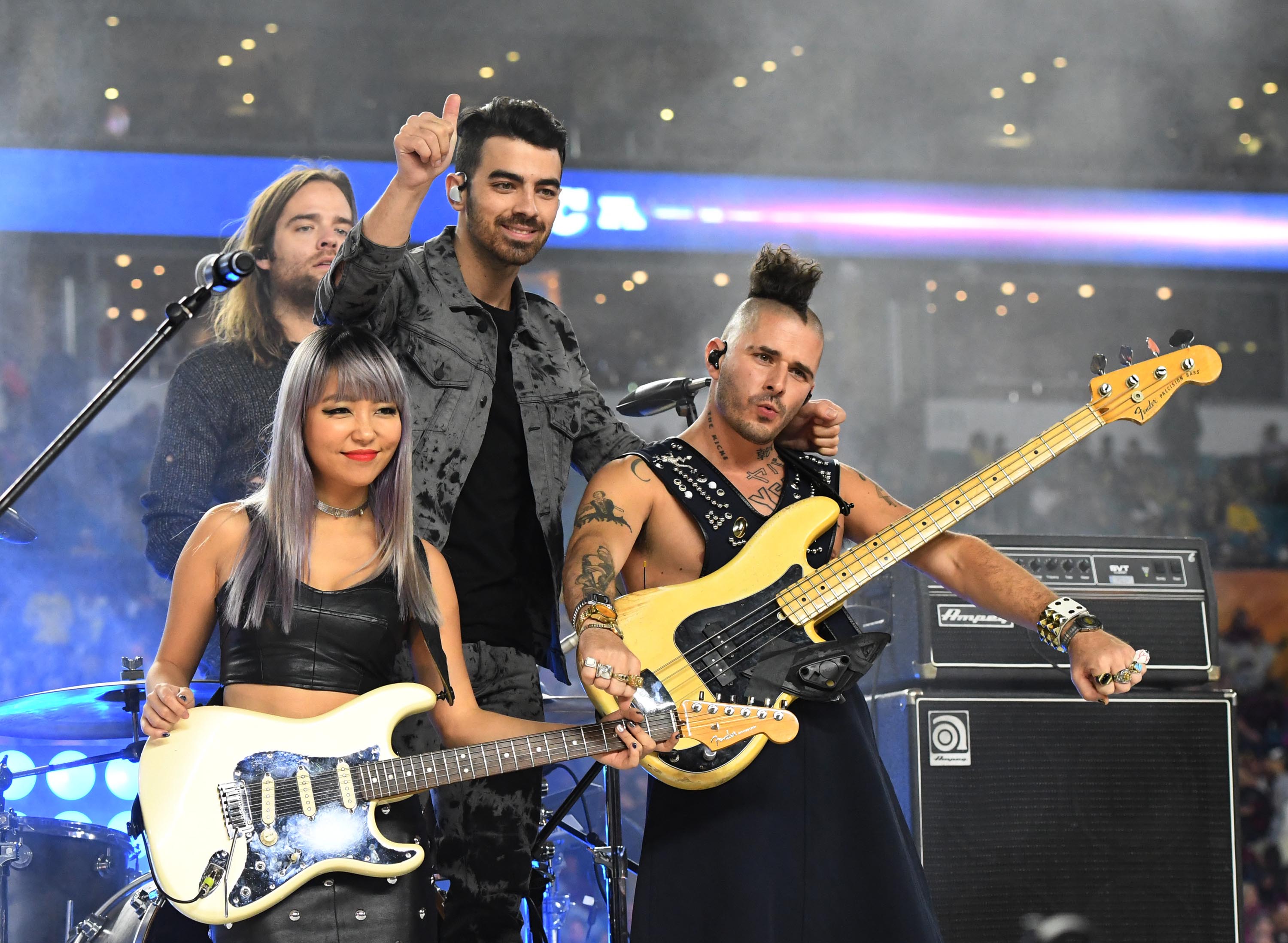 JinJoo Lee performs during the half time show