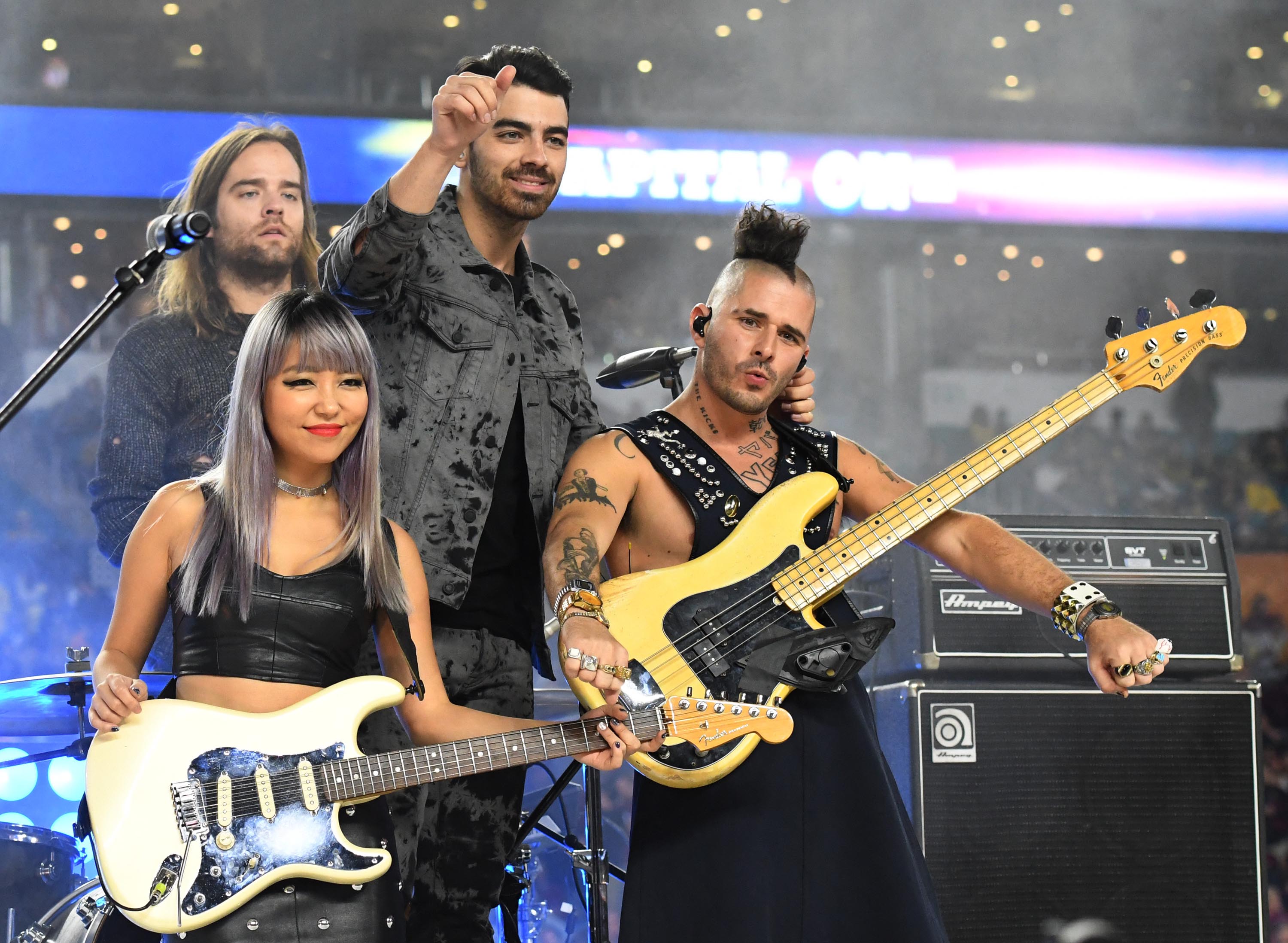 JinJoo Lee performs during the half time show