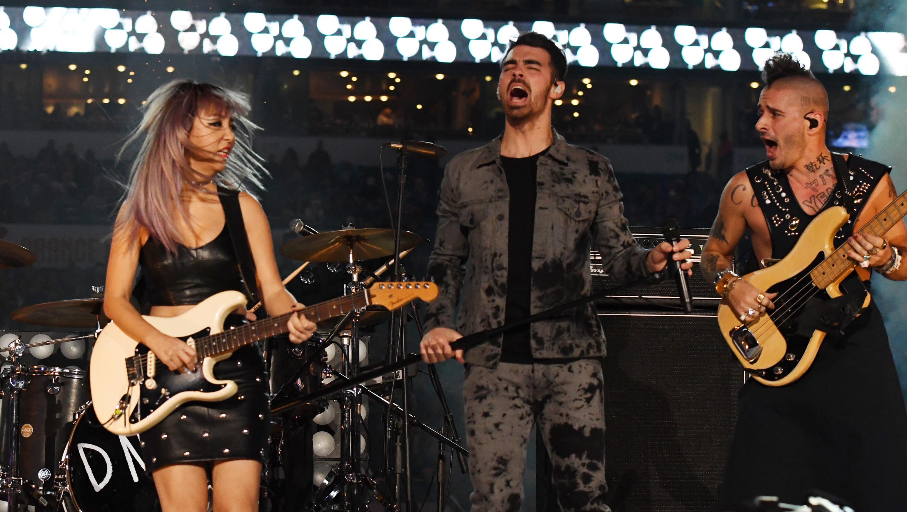 JinJoo Lee performs during the half time show