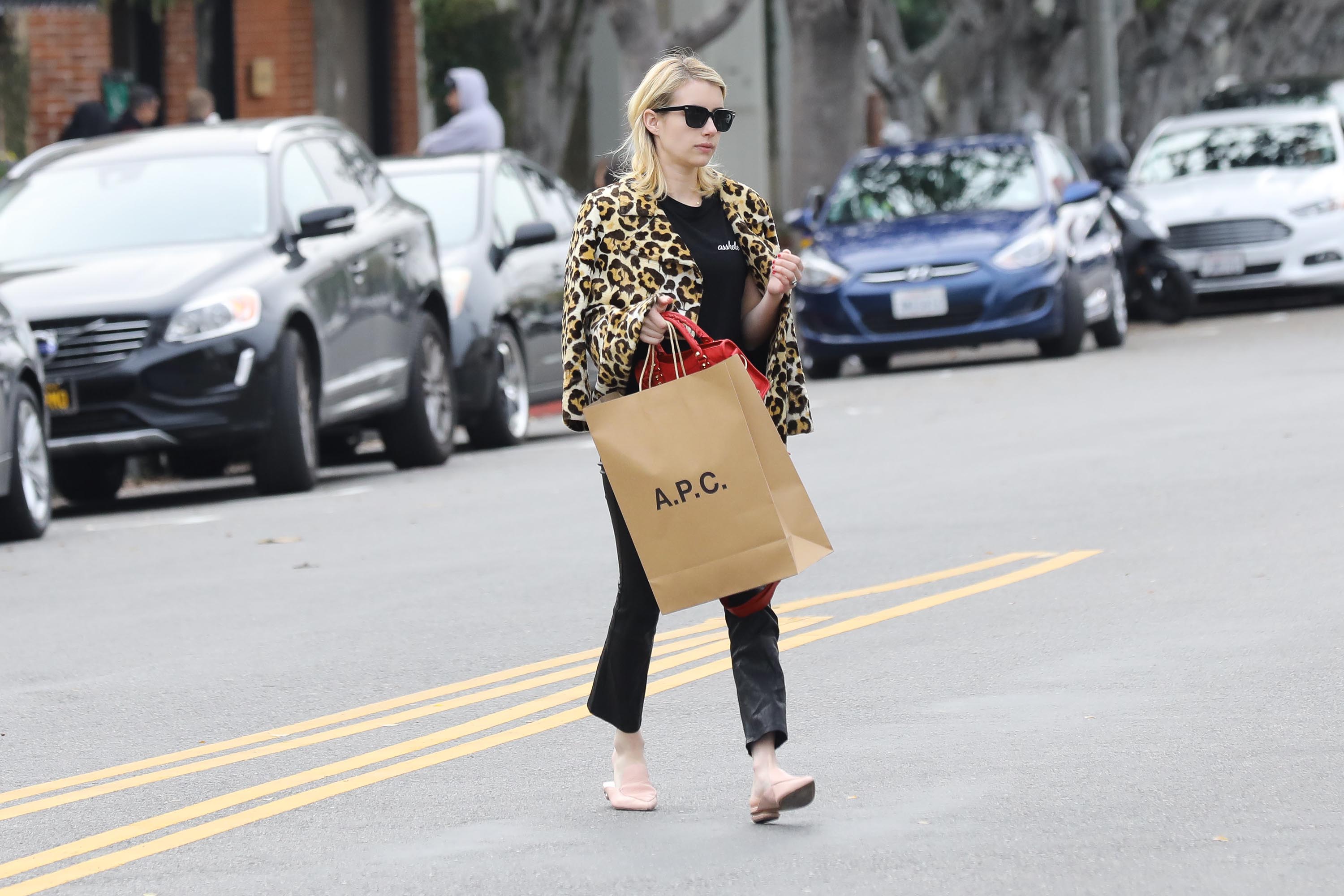 Emma Roberts is seen in Los Angeles