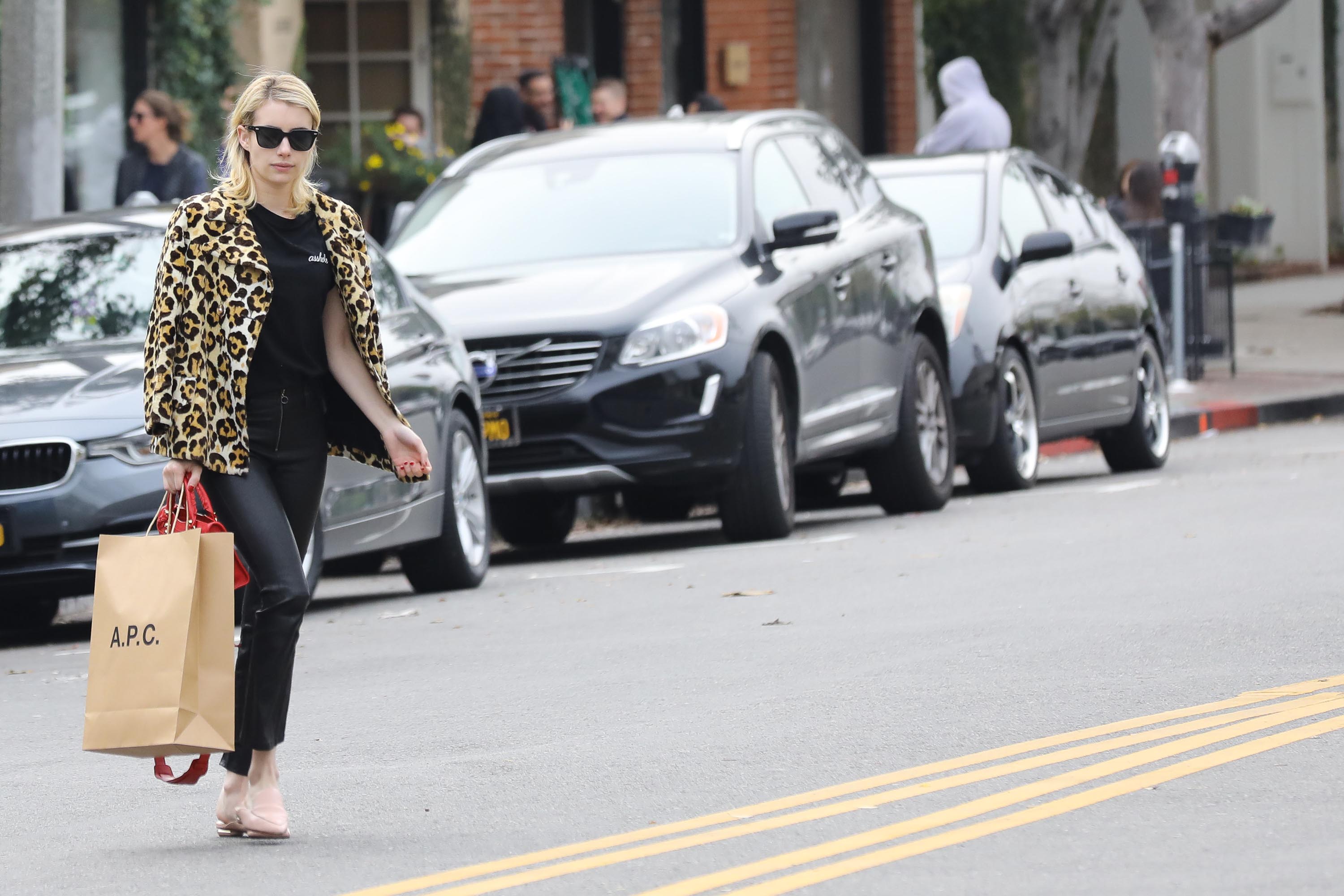 Emma Roberts is seen in Los Angeles