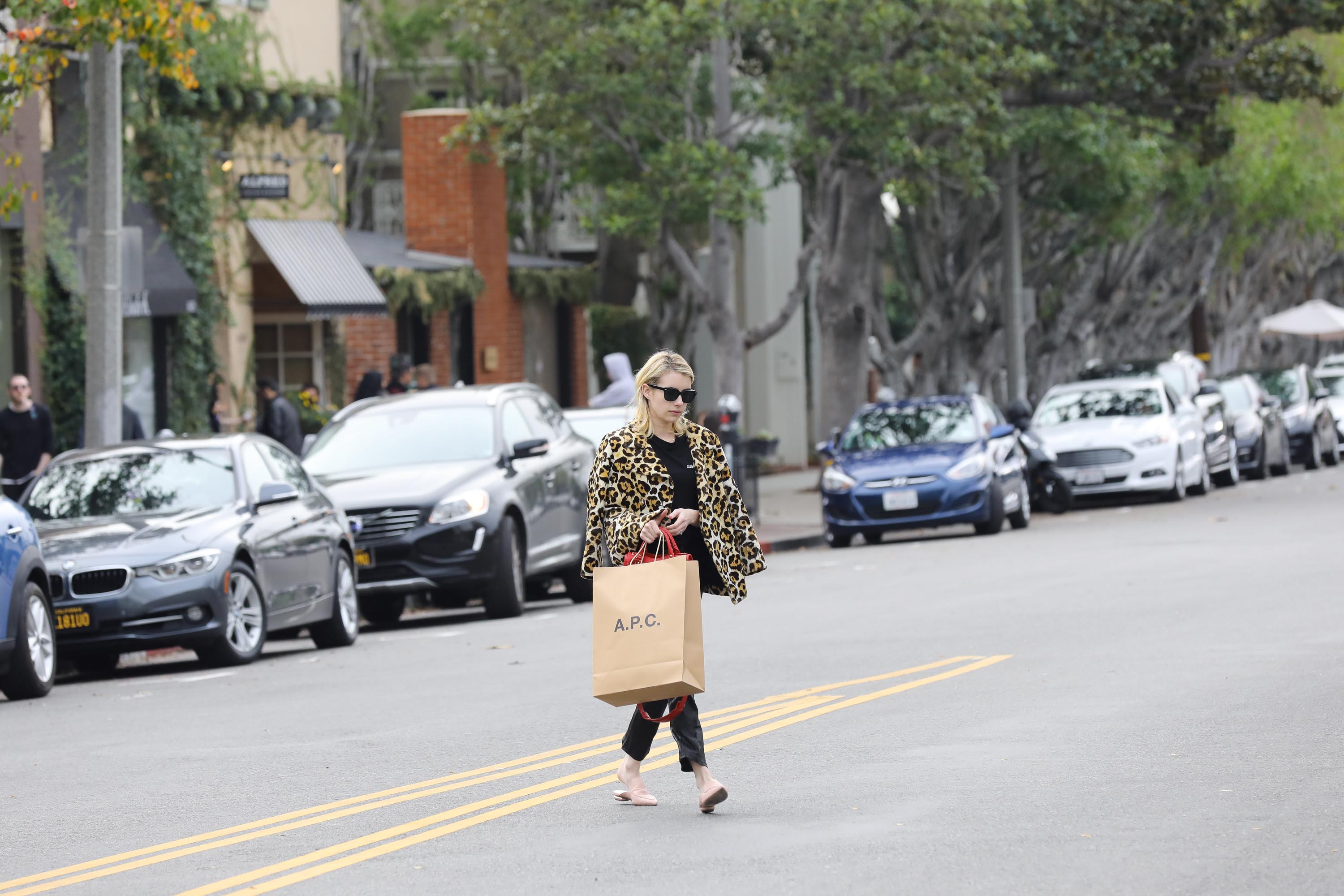 Emma Roberts is seen in Los Angeles