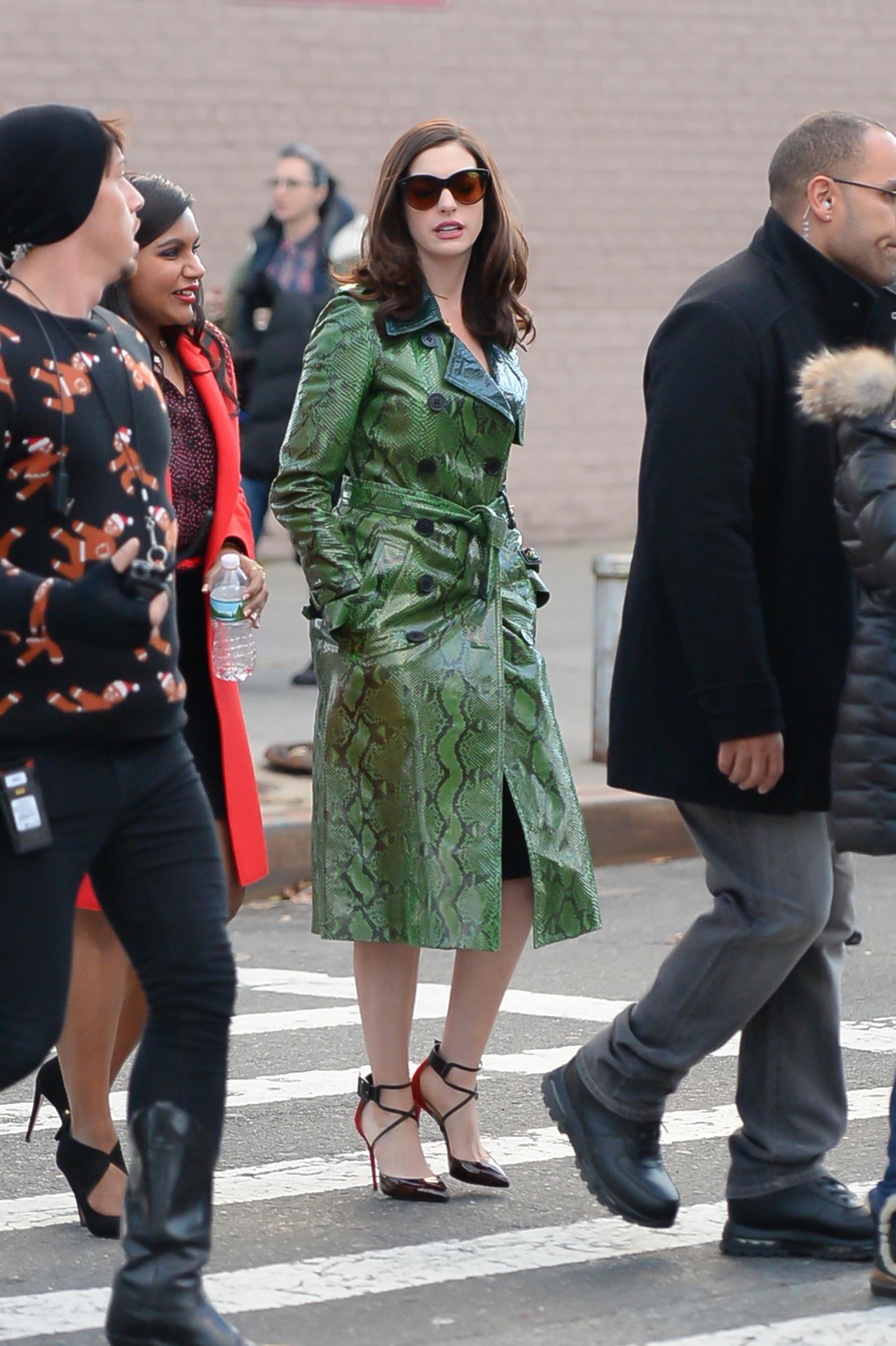 Anne Hathaway is seen filming Ocean’s