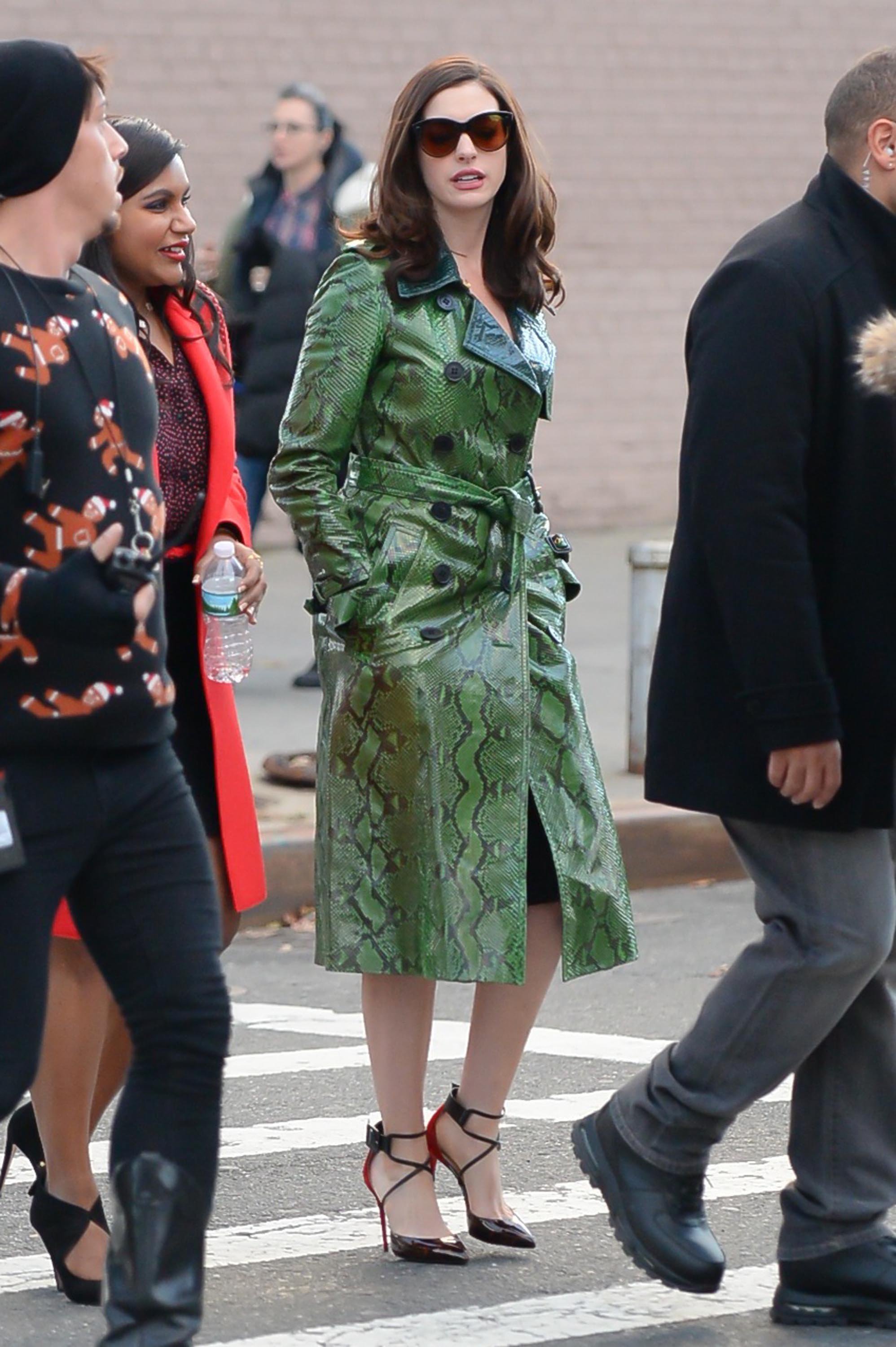Anne Hathaway is seen filming Ocean’s