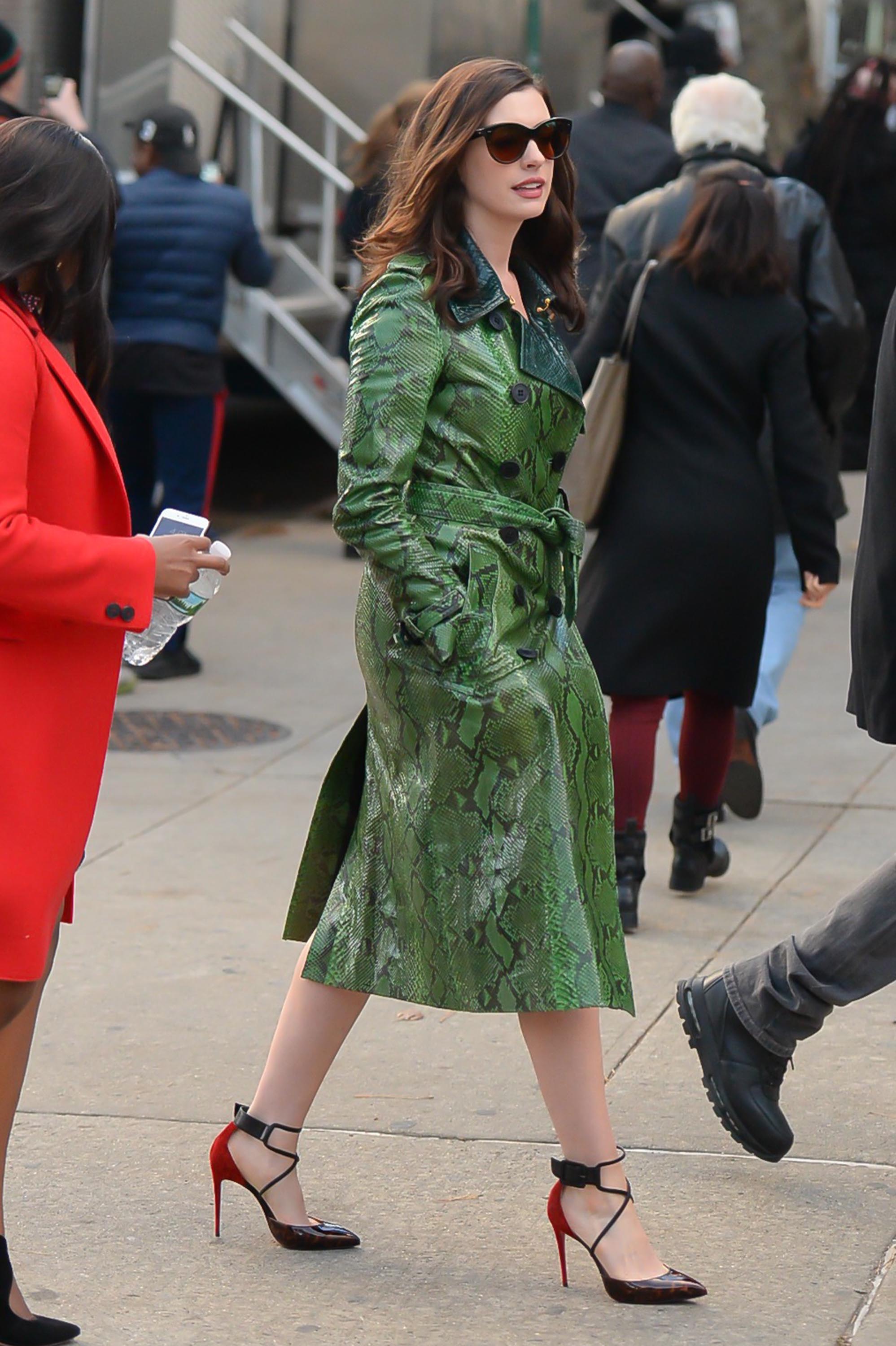 Anne Hathaway is seen filming Ocean’s