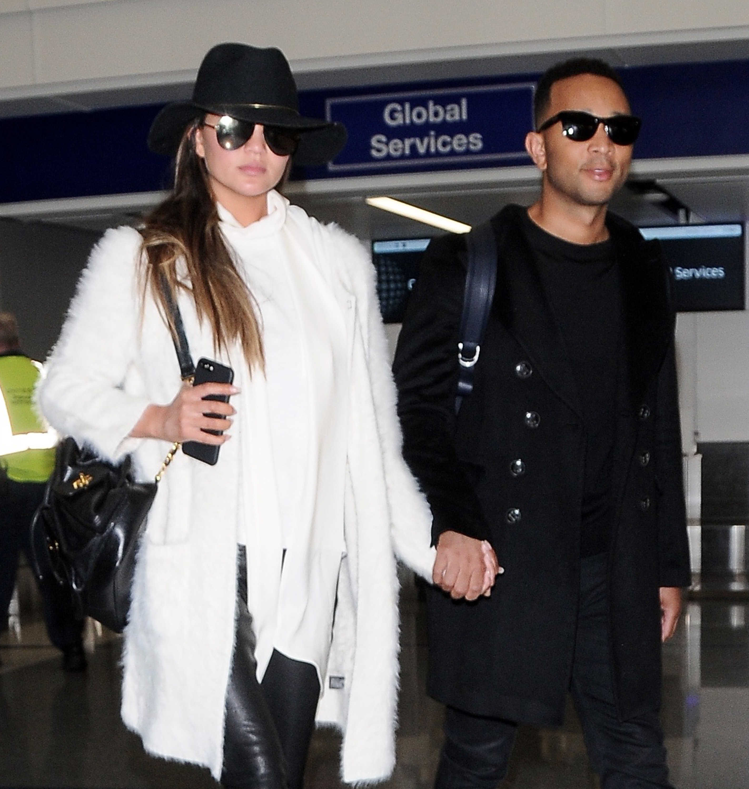 Chrissy Teigen arriving at LAX