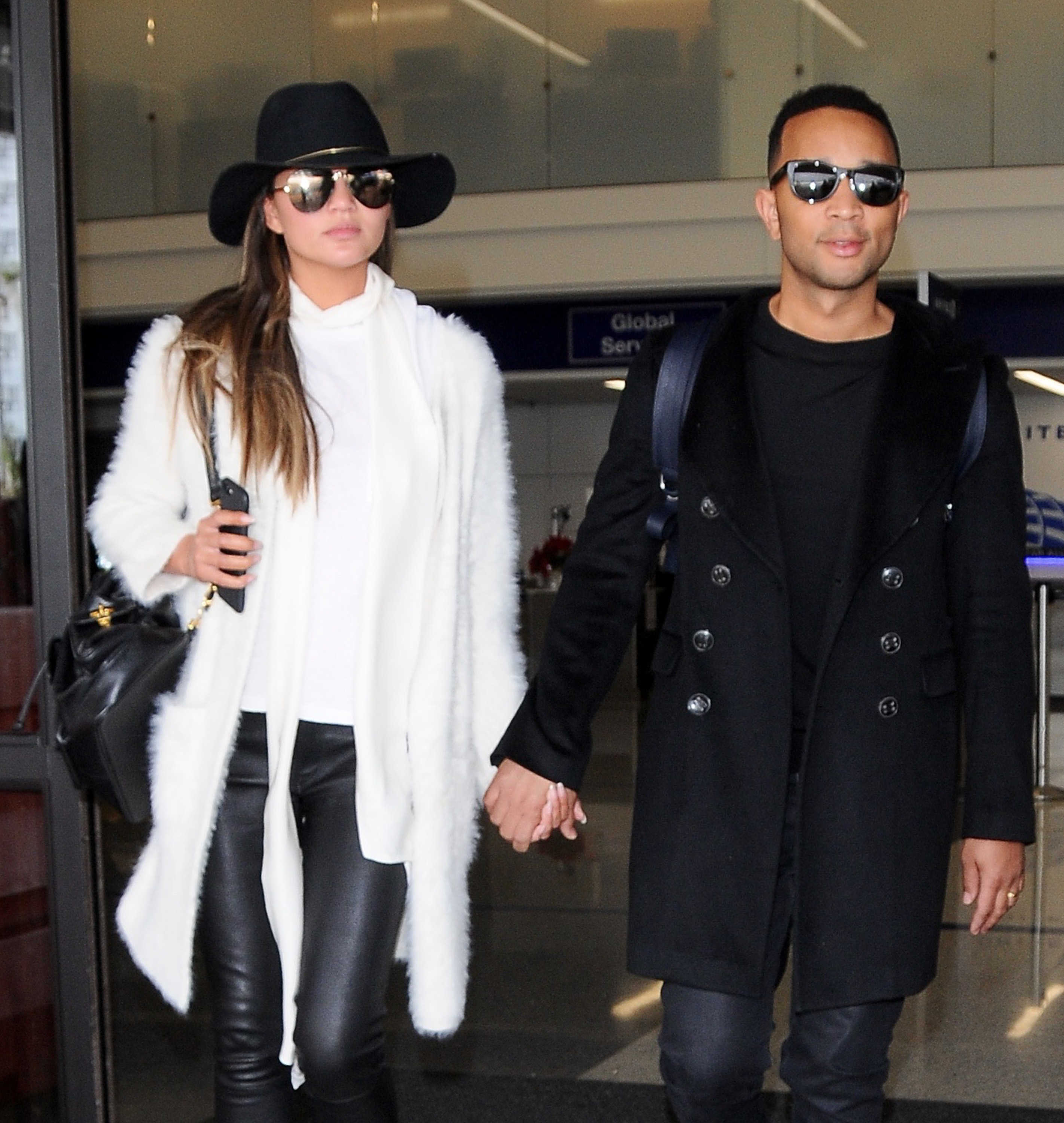 Chrissy Teigen arriving at LAX