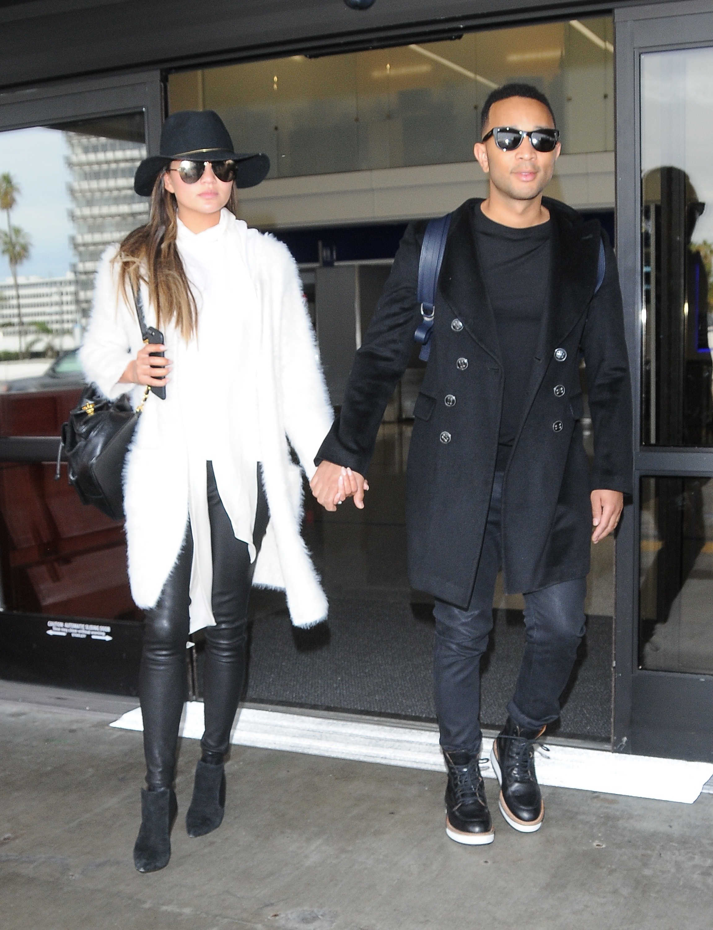 Chrissy Teigen arriving at LAX