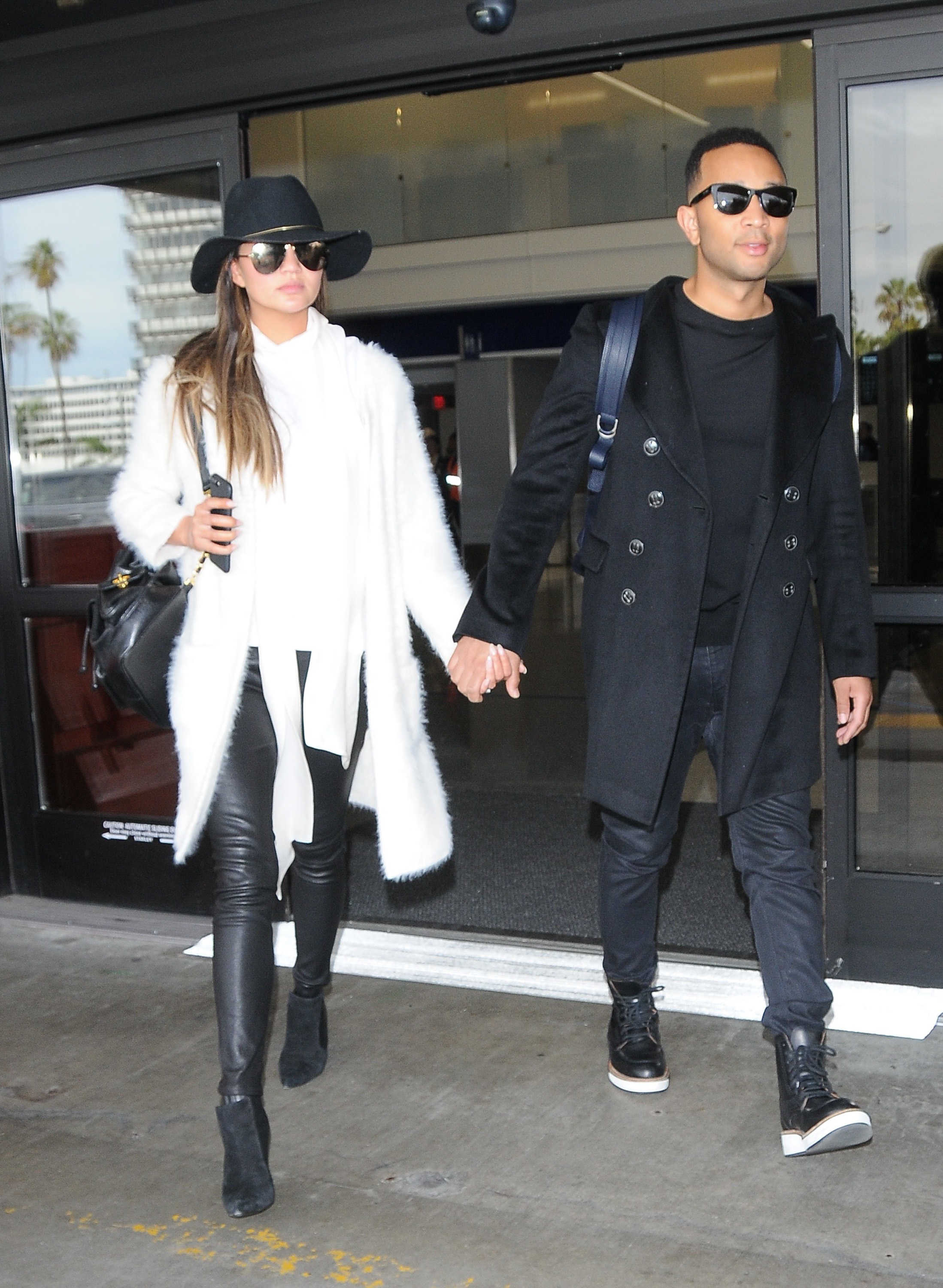 Chrissy Teigen arriving at LAX