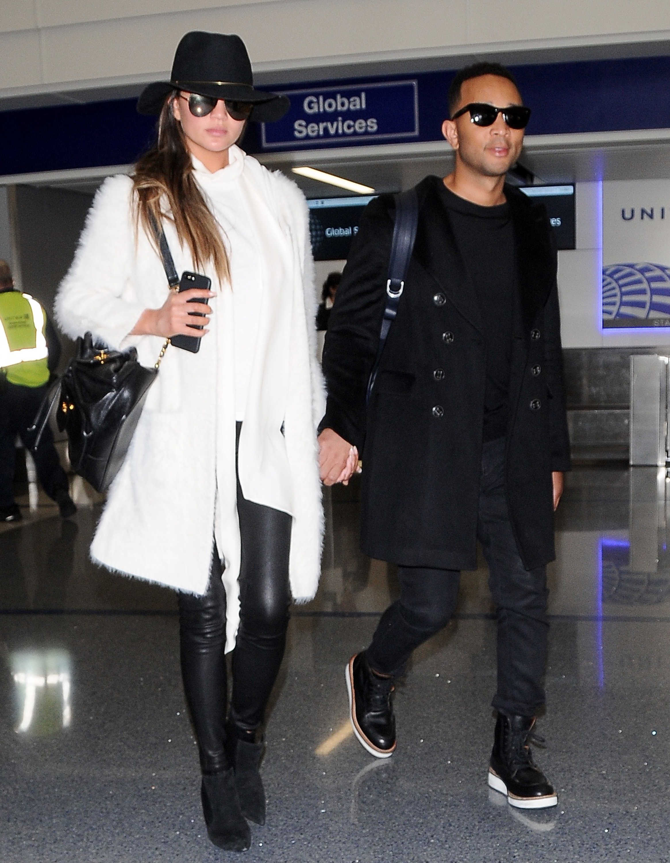 Chrissy Teigen arriving at LAX