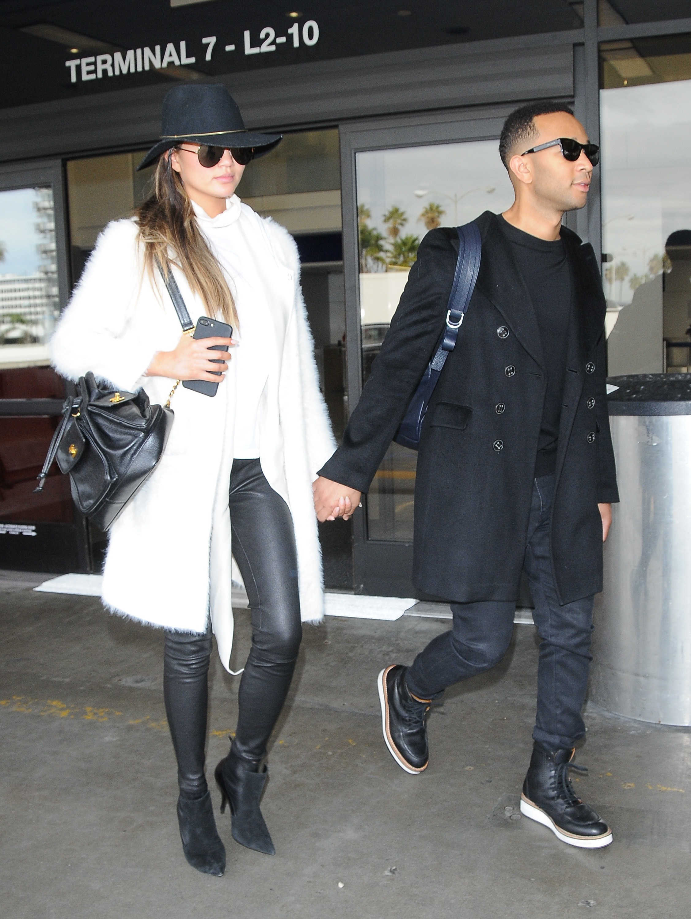 Chrissy Teigen arriving at LAX