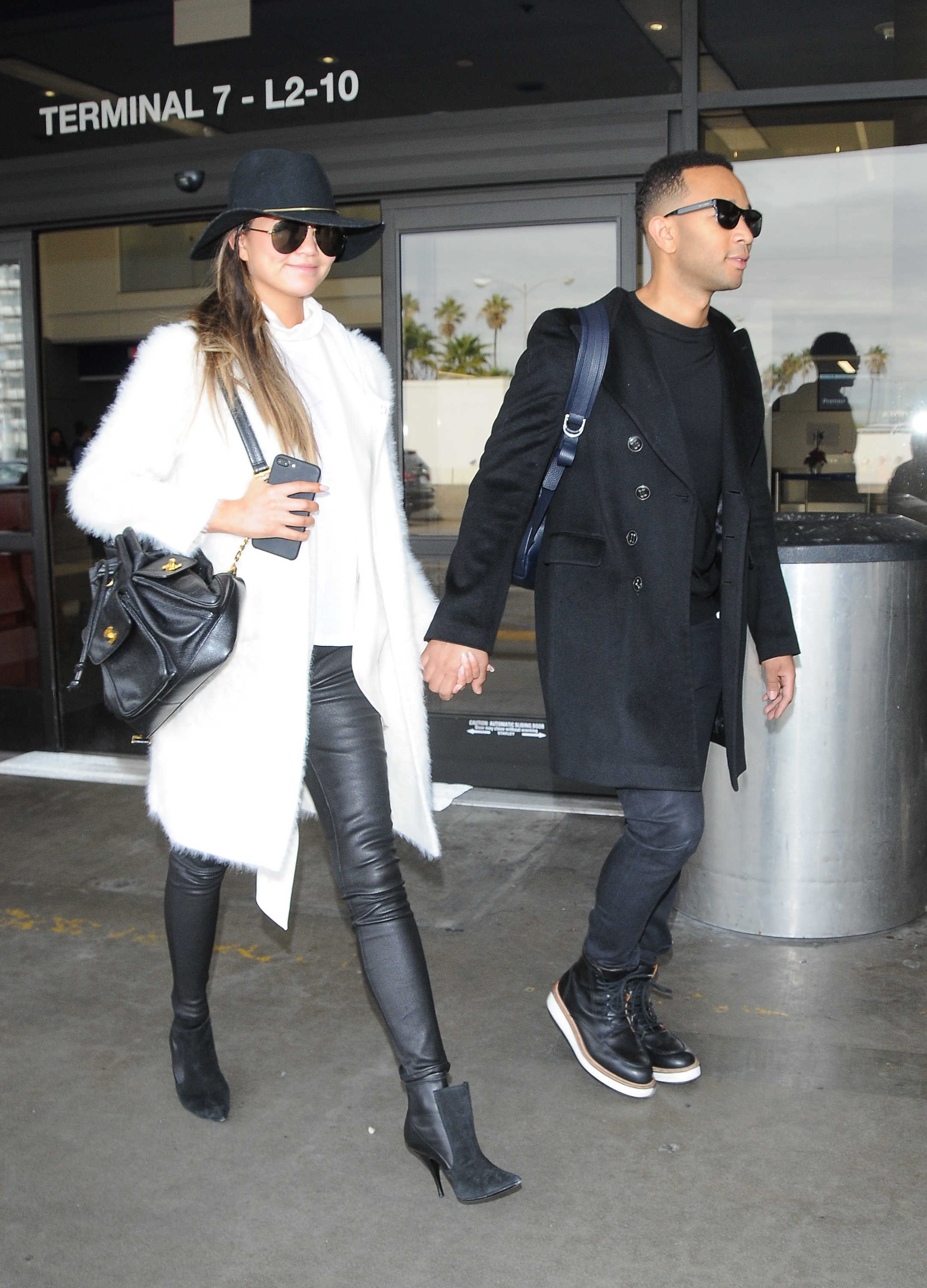 Chrissy Teigen arriving at LAX