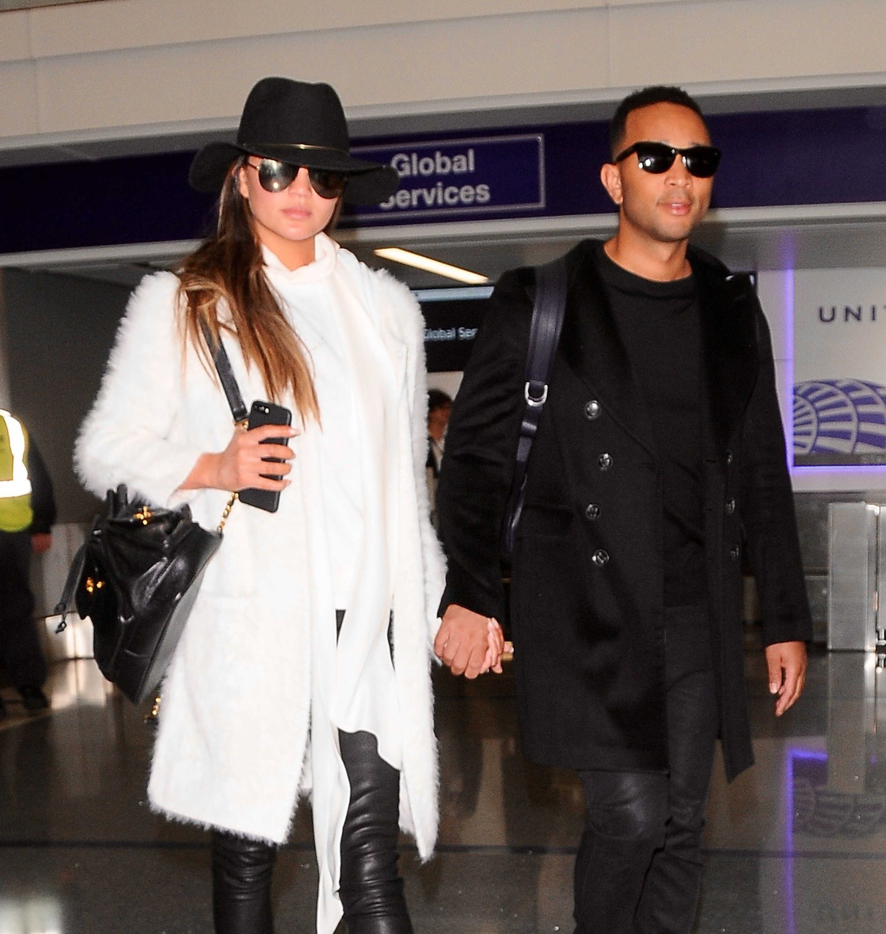 Chrissy Teigen arriving at LAX