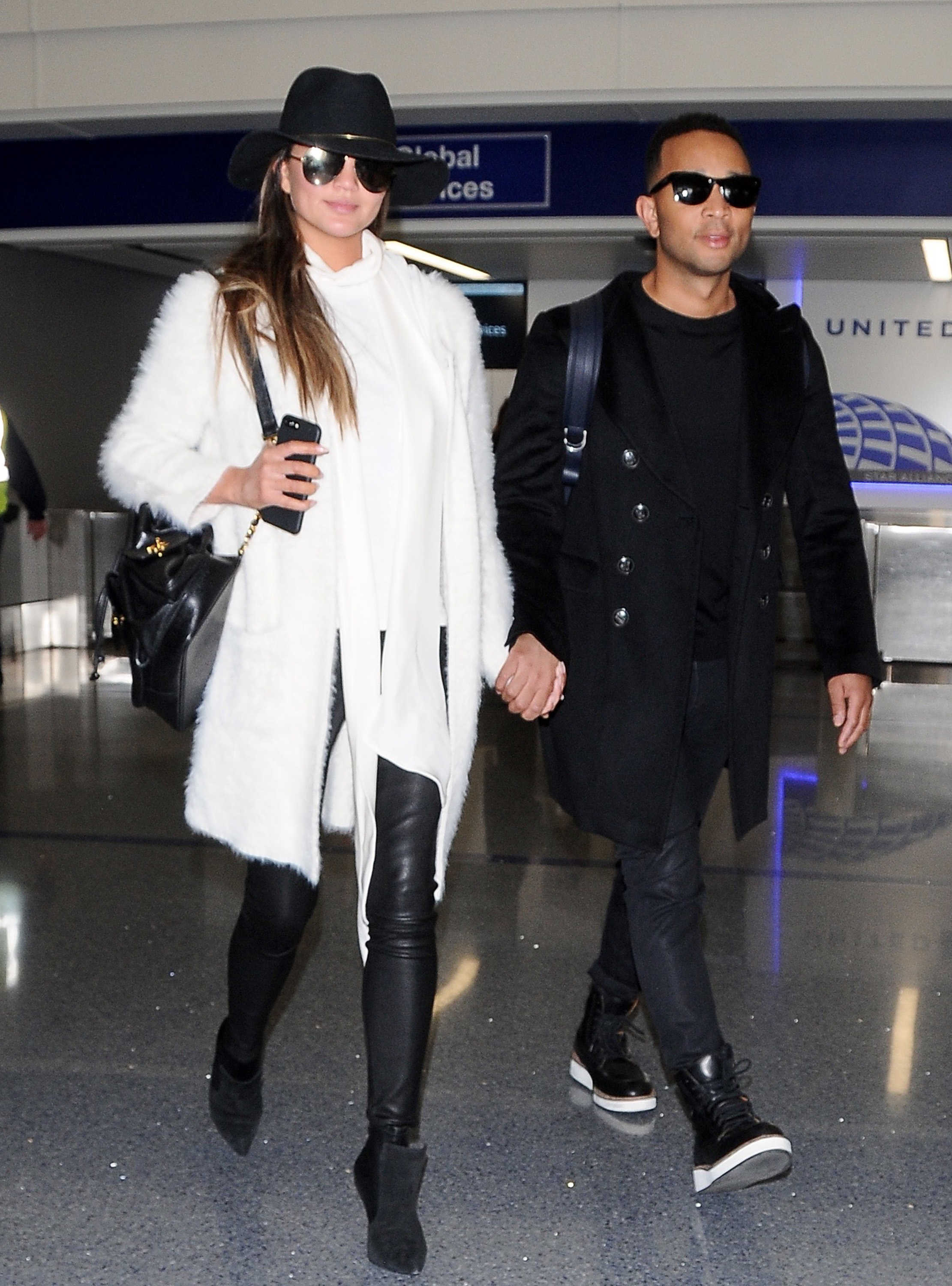 Chrissy Teigen arriving at LAX