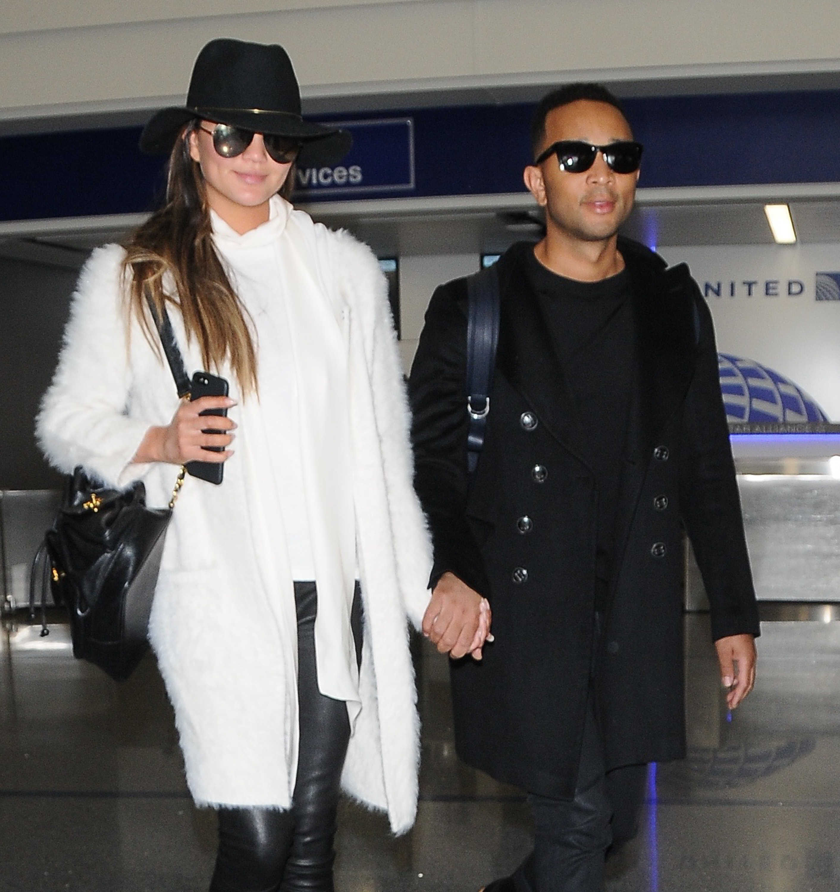 Chrissy Teigen arriving at LAX