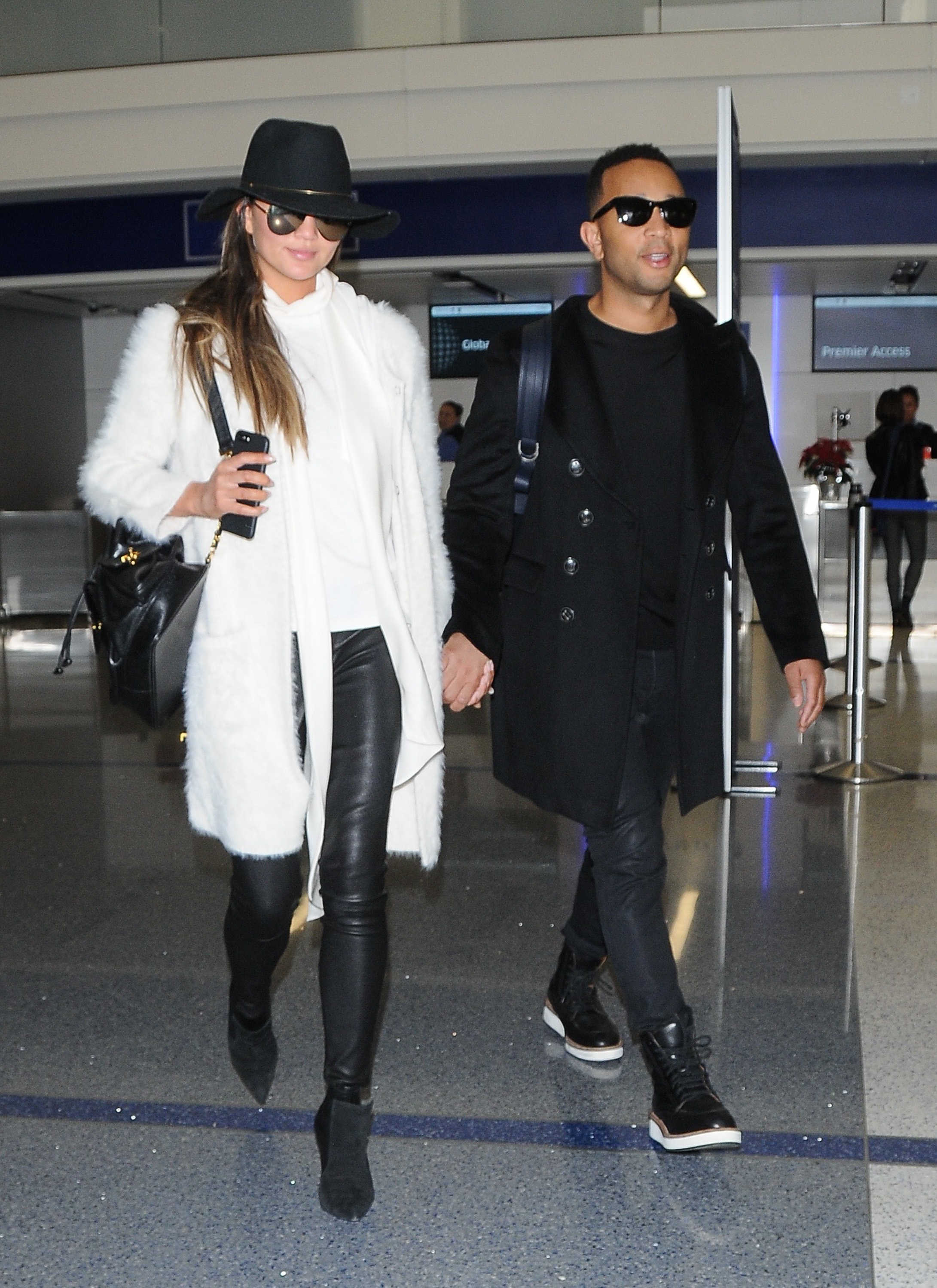 Chrissy Teigen arriving at LAX