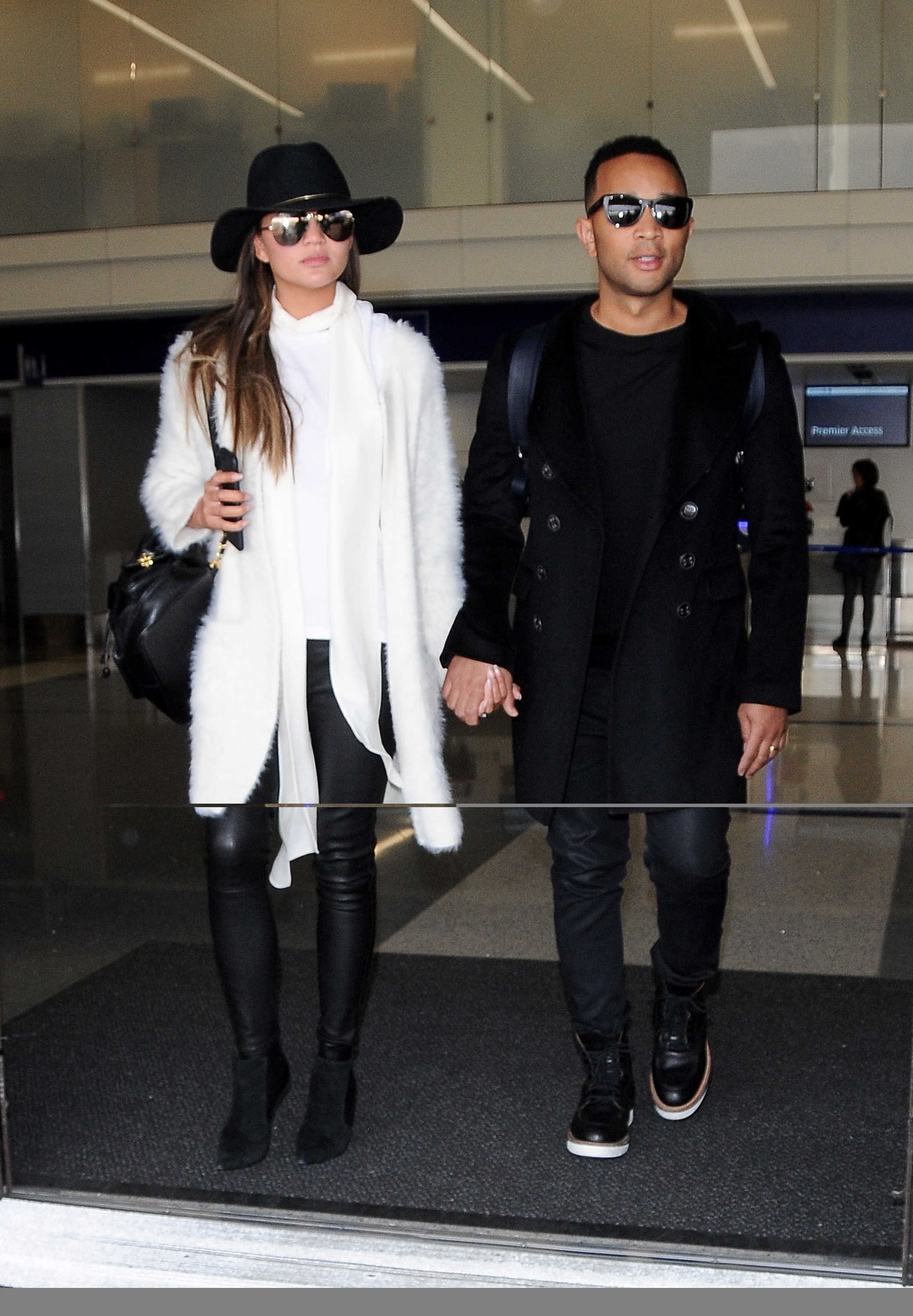 Chrissy Teigen arriving at LAX