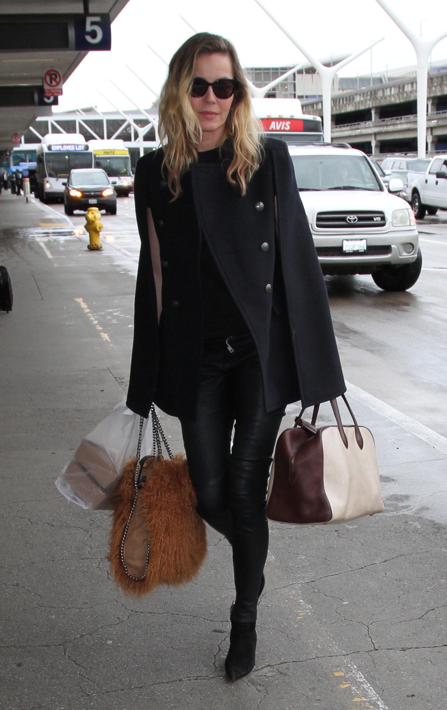 Connie Nielsen is seen at LAX