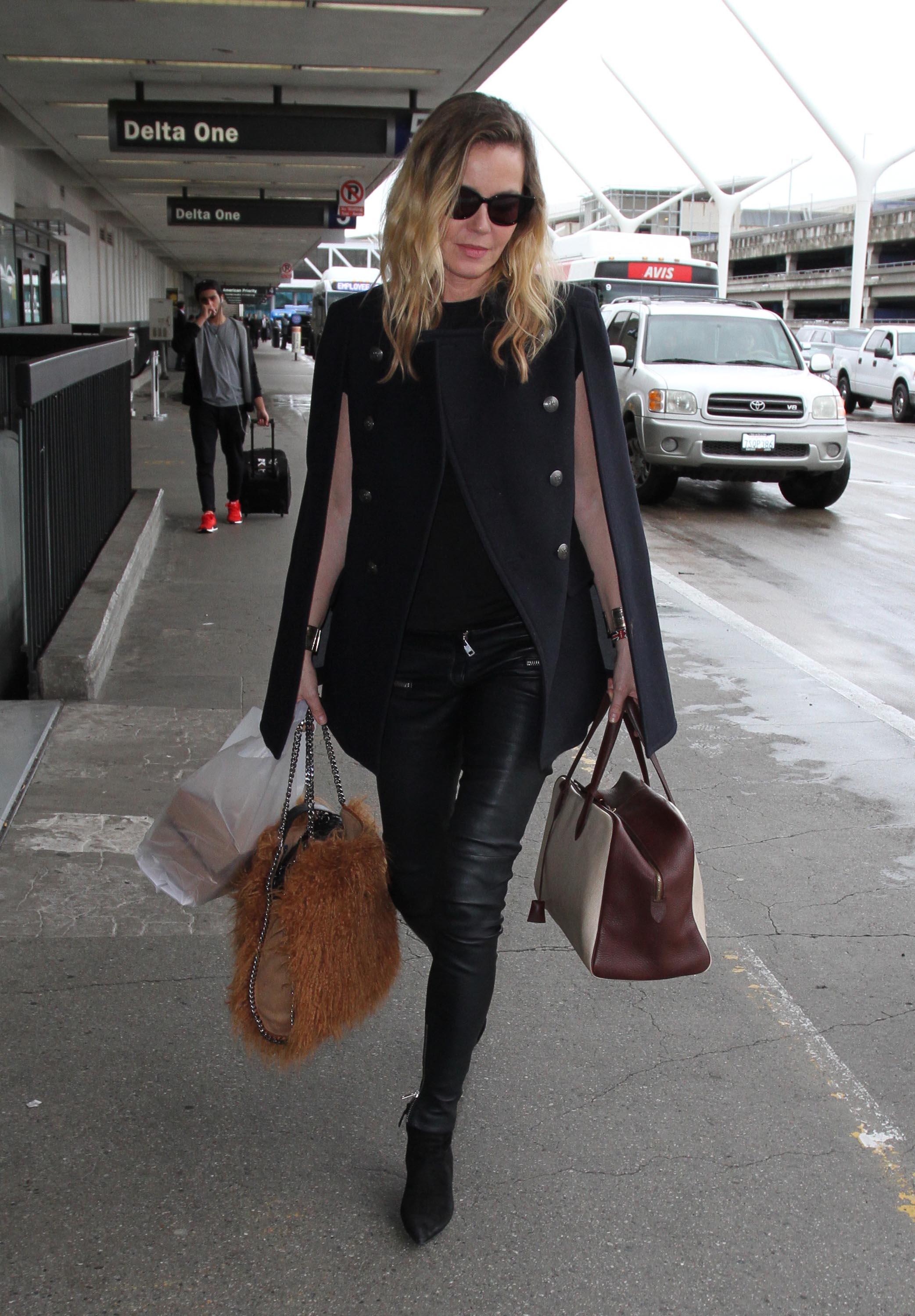 Connie Nielsen is seen at LAX