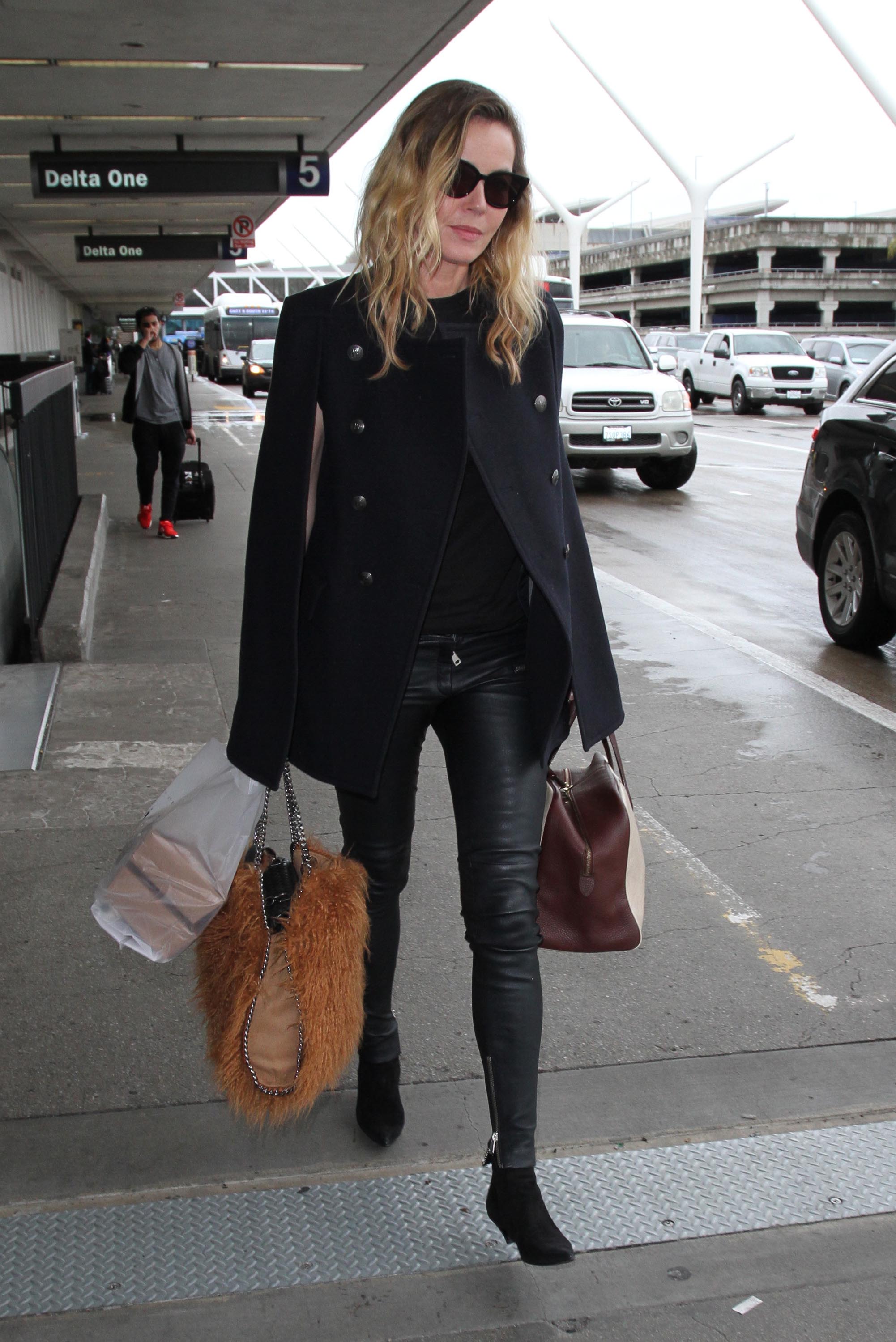 Connie Nielsen is seen at LAX