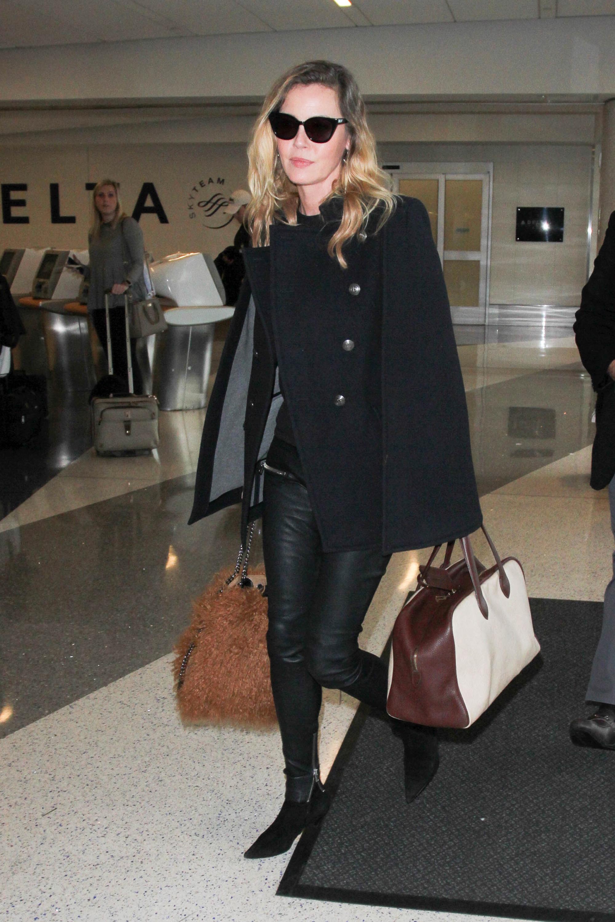 Connie Nielsen is seen at LAX