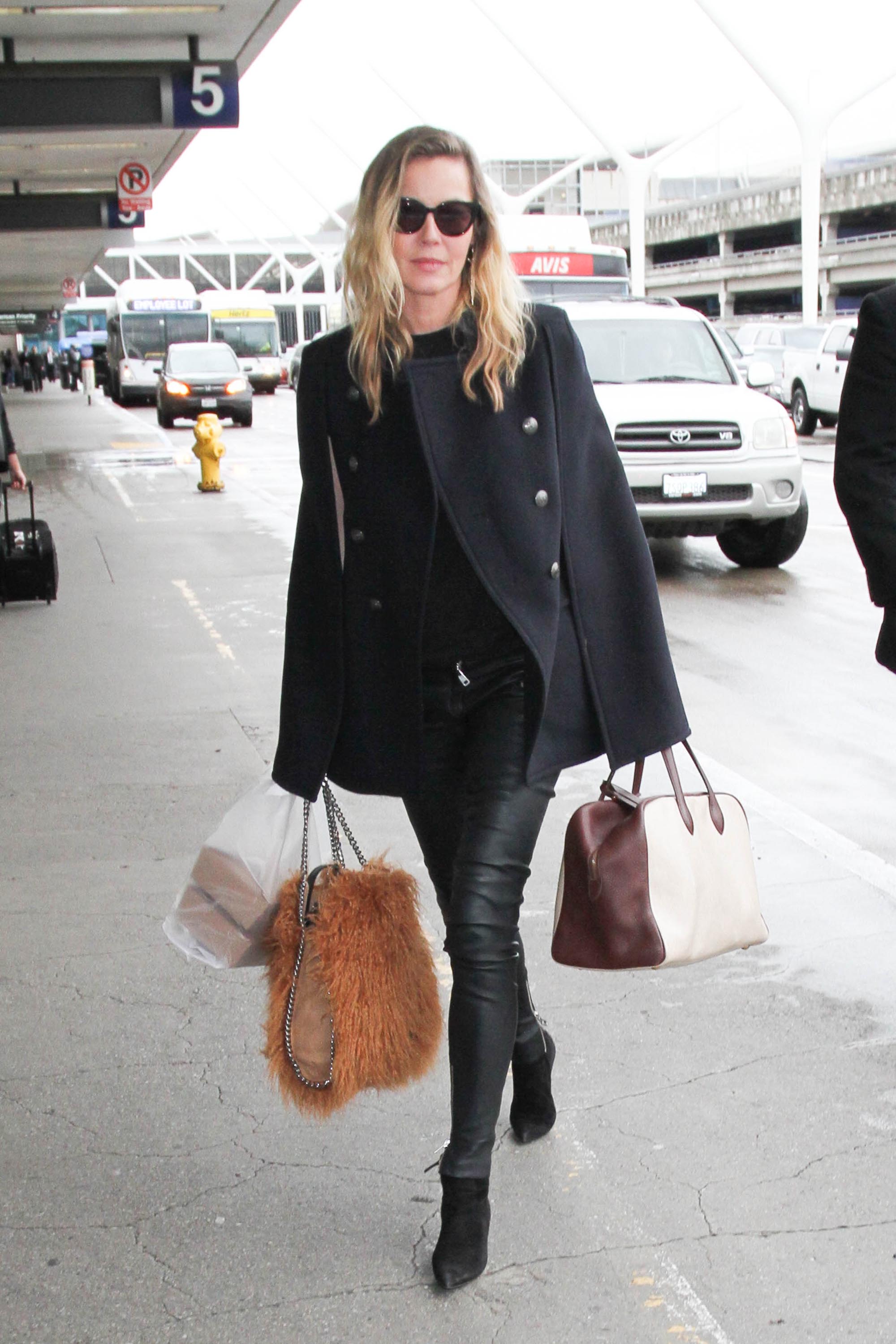 Connie Nielsen is seen at LAX