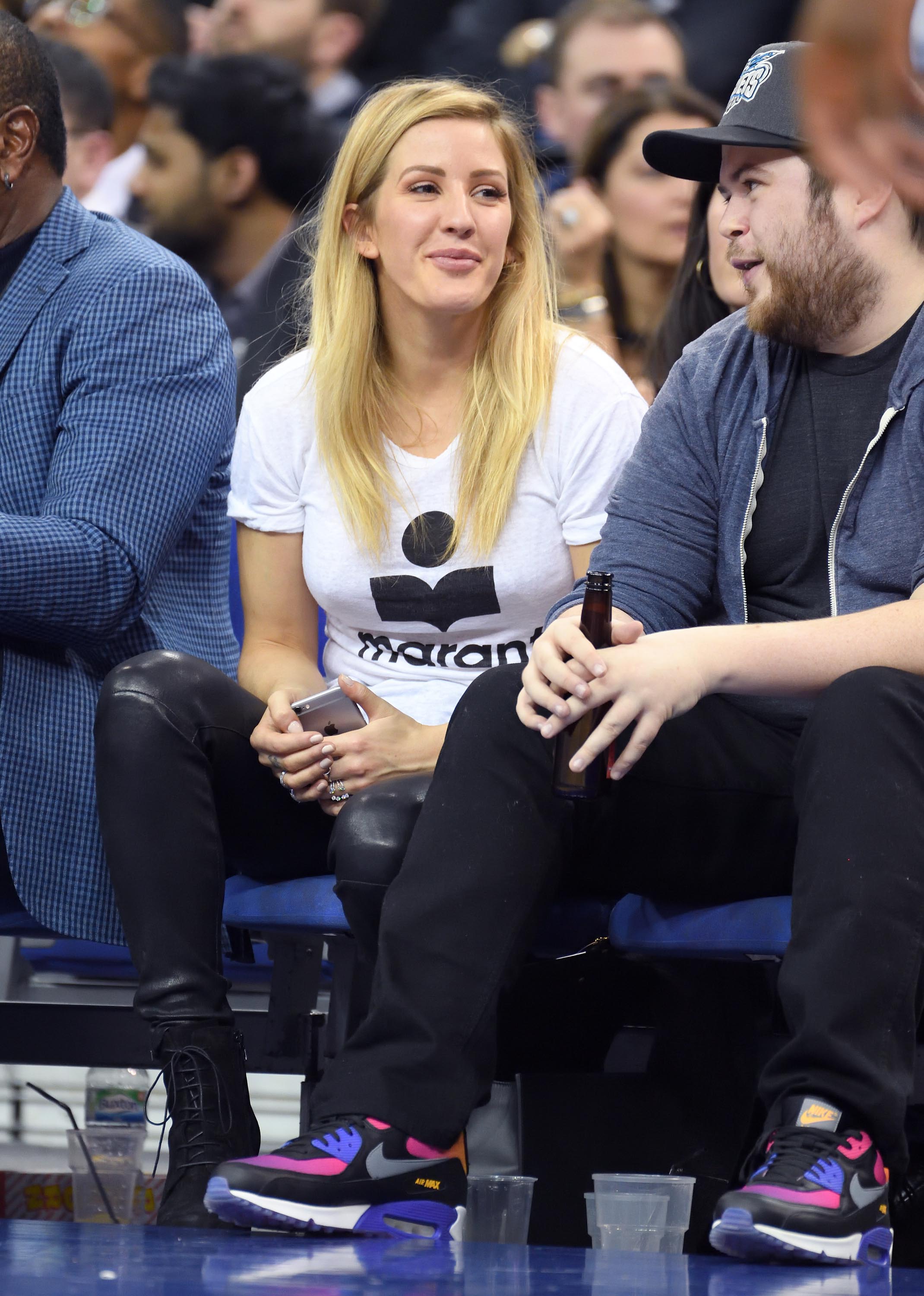Ellie Goulding attends the Denver Nuggets v Indiana Pacers match