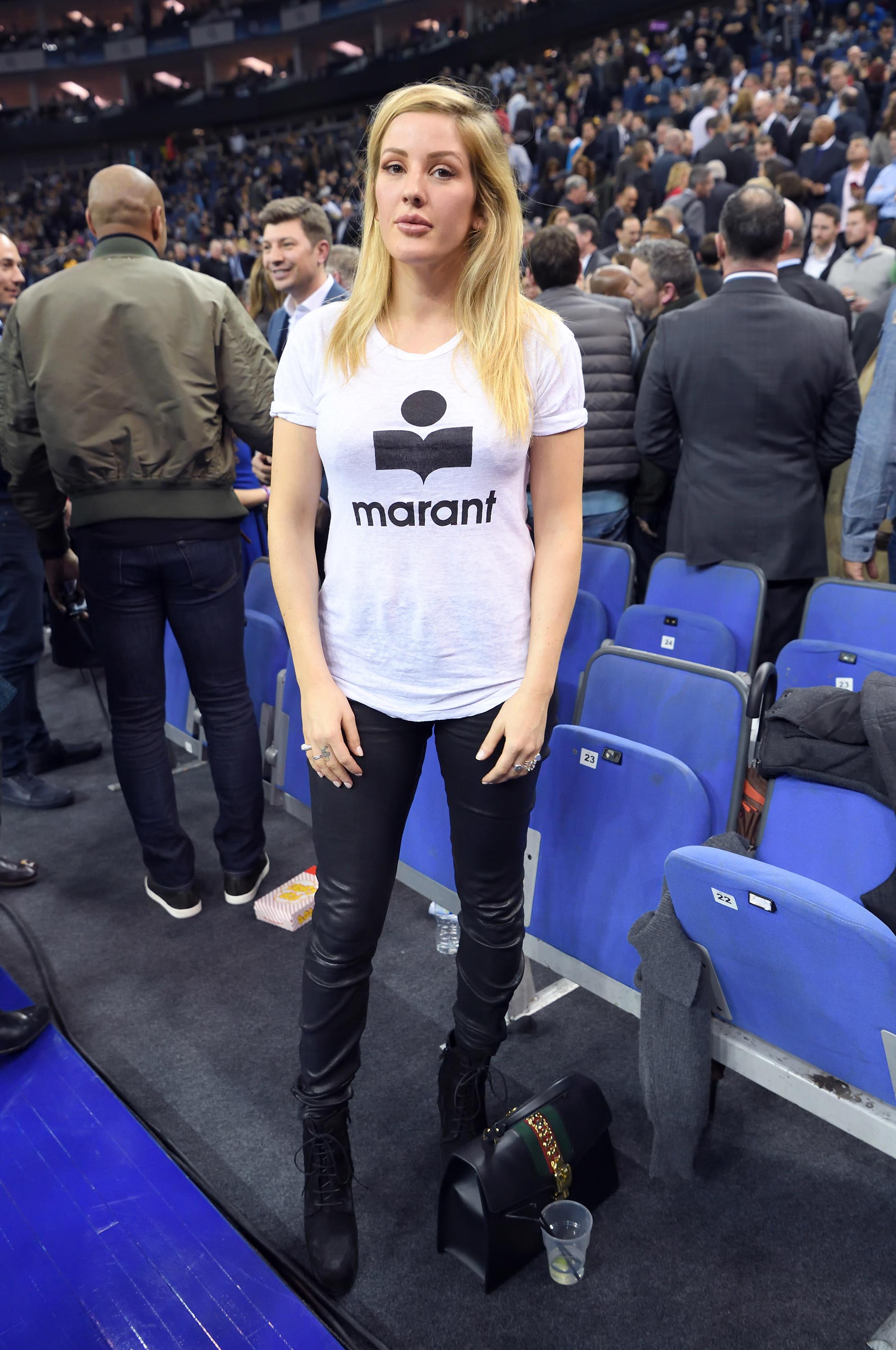 Ellie Goulding attends the Denver Nuggets v Indiana Pacers match