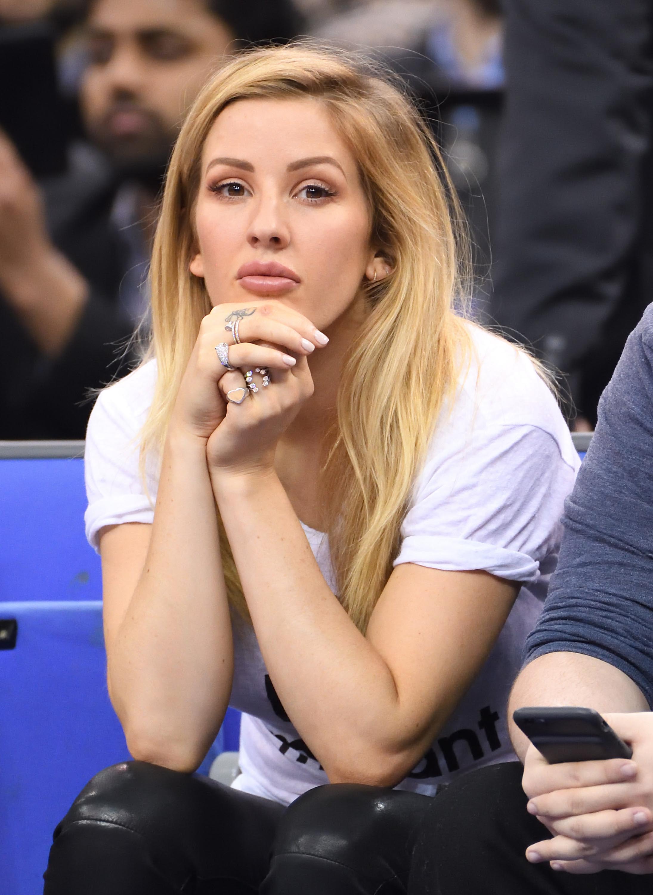 Ellie Goulding attends the Denver Nuggets v Indiana Pacers match