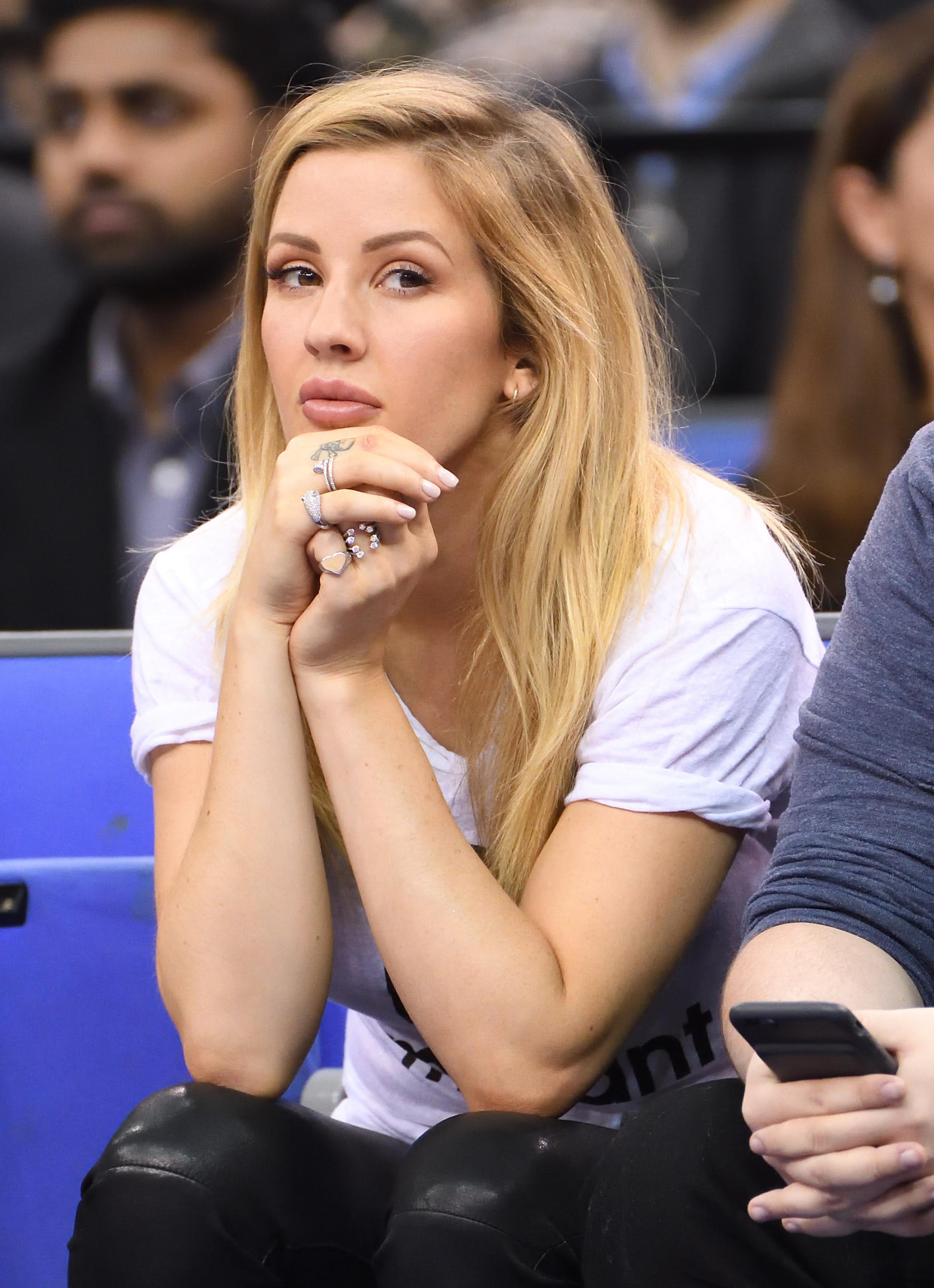 Ellie Goulding attends the Denver Nuggets v Indiana Pacers match