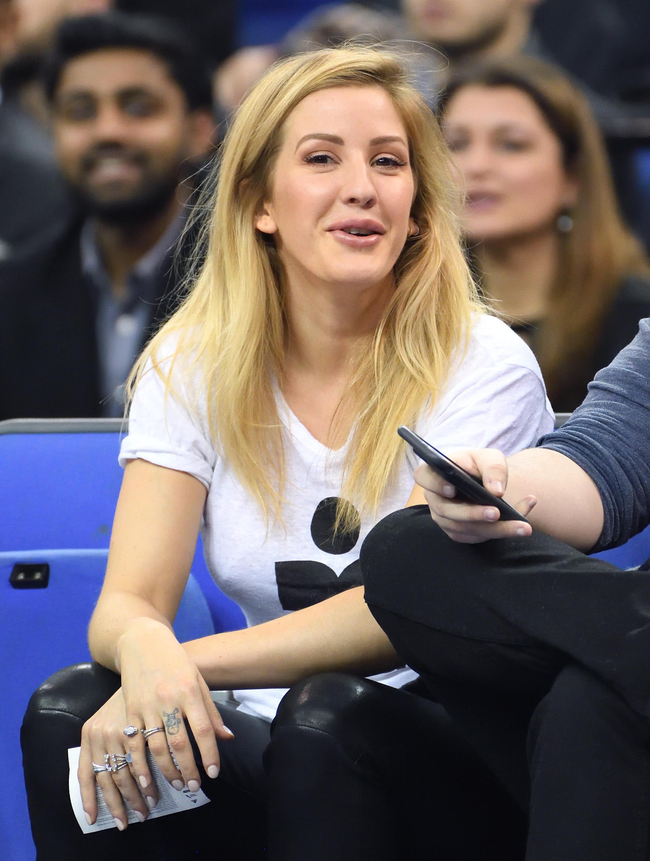 Ellie Goulding attends the Denver Nuggets v Indiana Pacers match