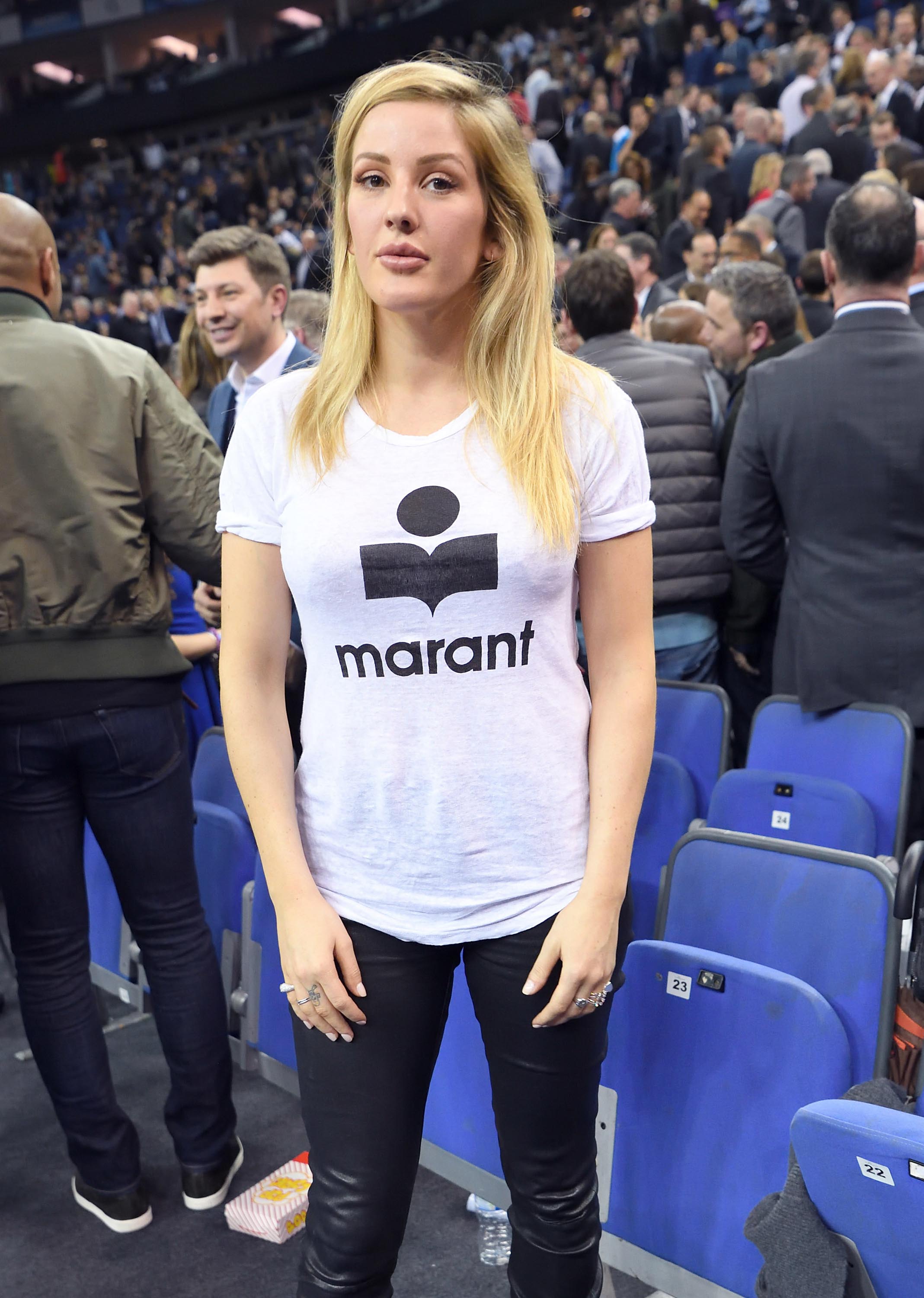 Ellie Goulding attends the Denver Nuggets v Indiana Pacers match