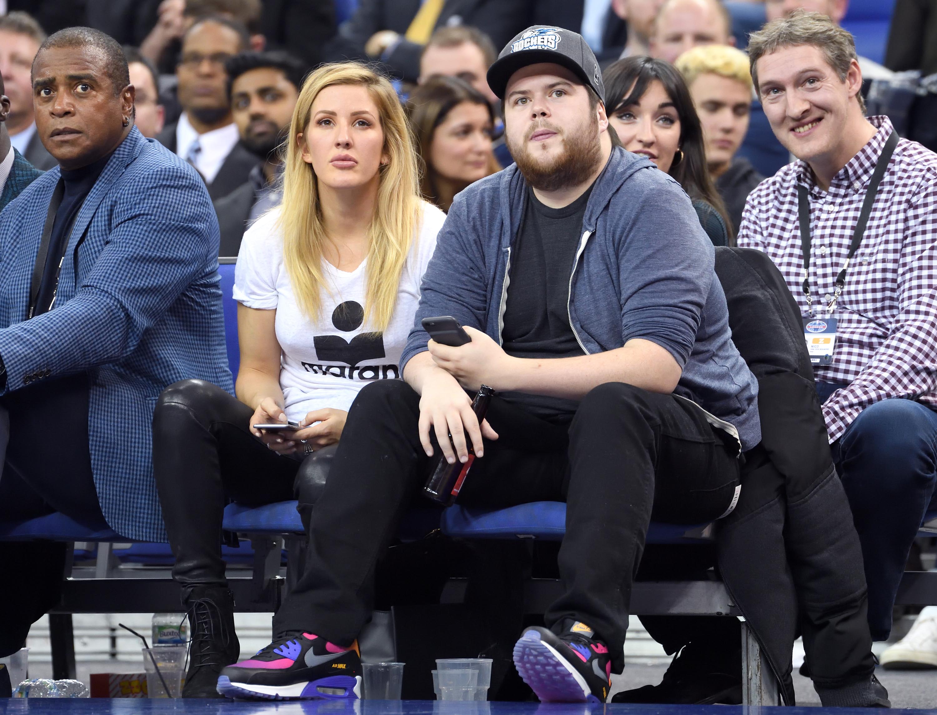 Ellie Goulding attends the Denver Nuggets v Indiana Pacers match