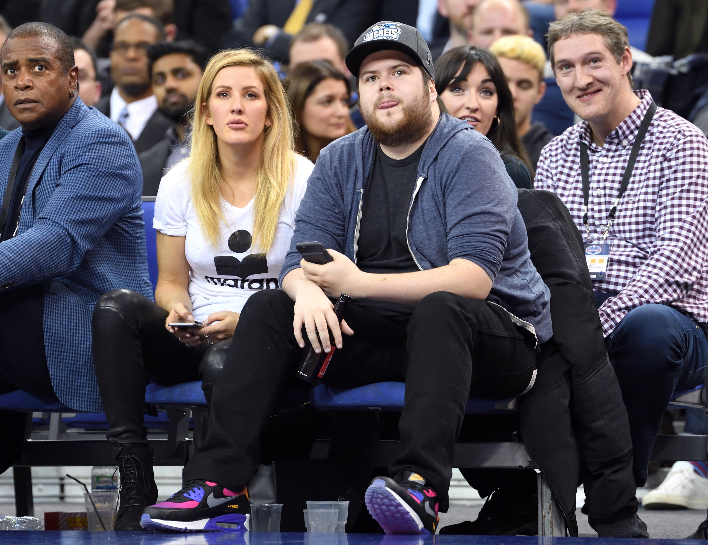 Ellie Goulding attends the Denver Nuggets v Indiana Pacers match